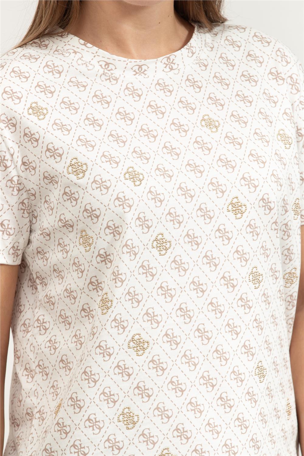 Guess Rhombus Kadın Aktif Regular Fit T-Shirt