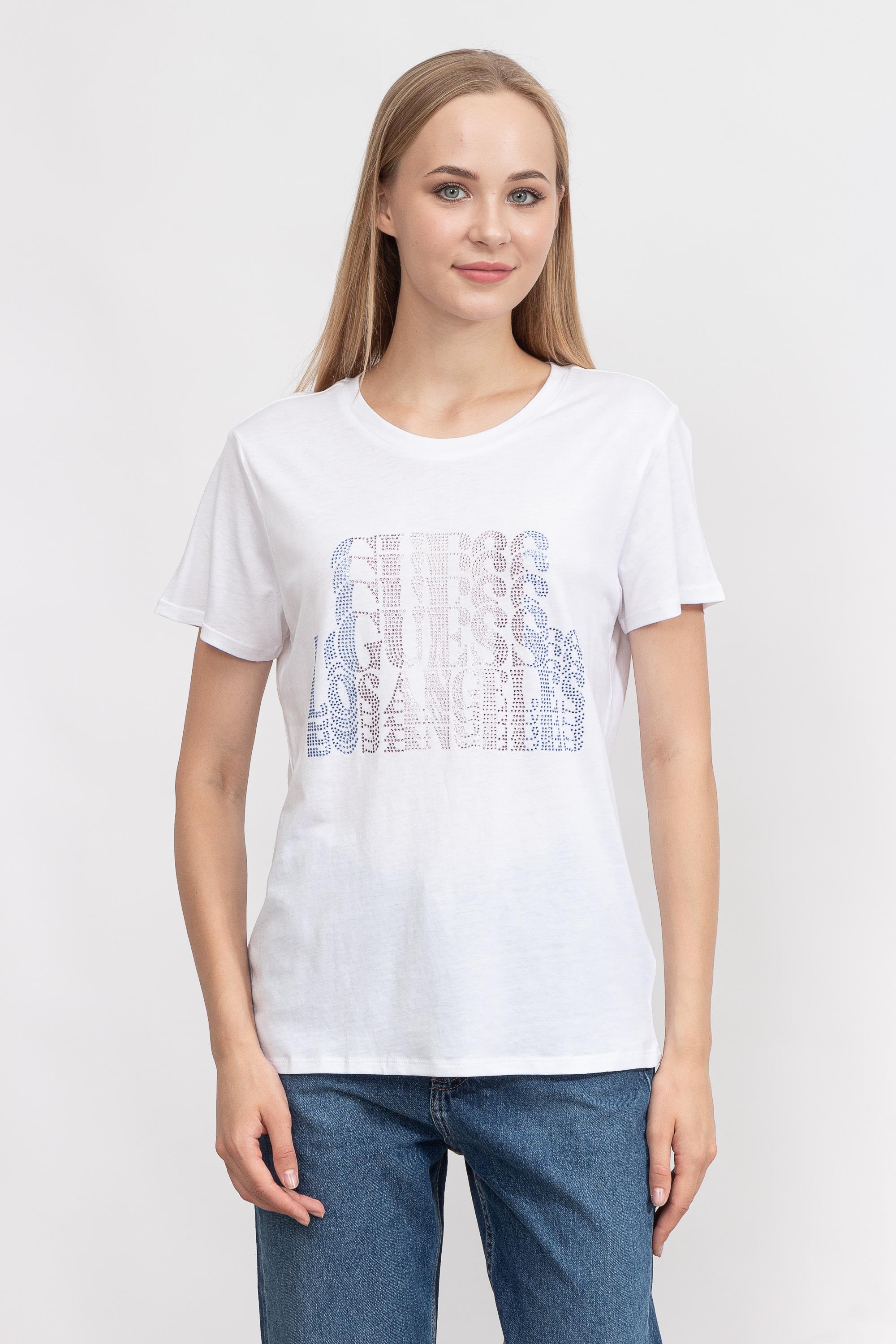 Guess Ss Cascade Logo Easy Kadın Bisiklet Yaka T-Shirt
