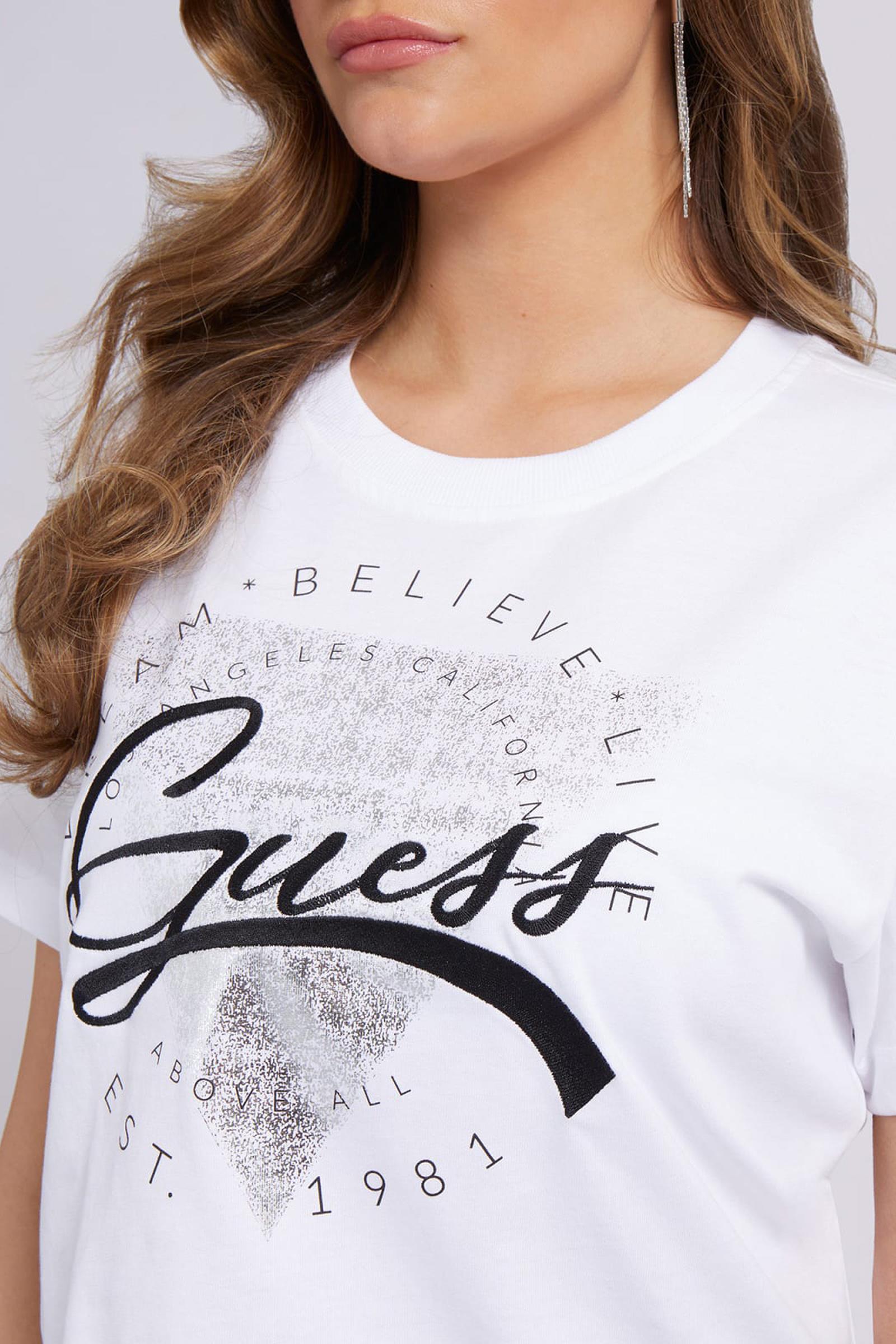 Guess Ss Cn Rocsena Kadın Bisiklet Yaka T-Shirt