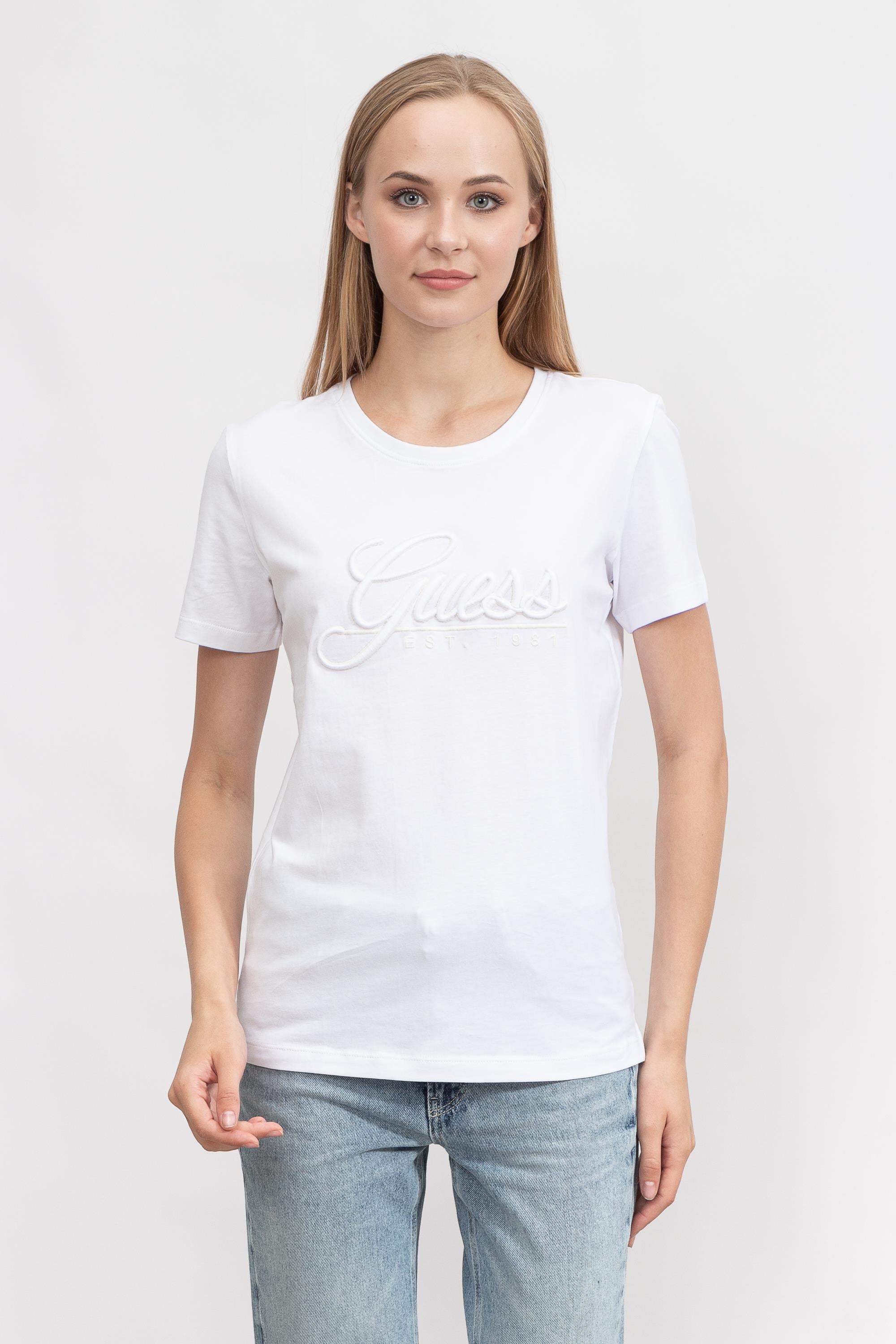 Guess Ss Rn Guess Script Kadın Bisiklet Yaka T-Shirt
