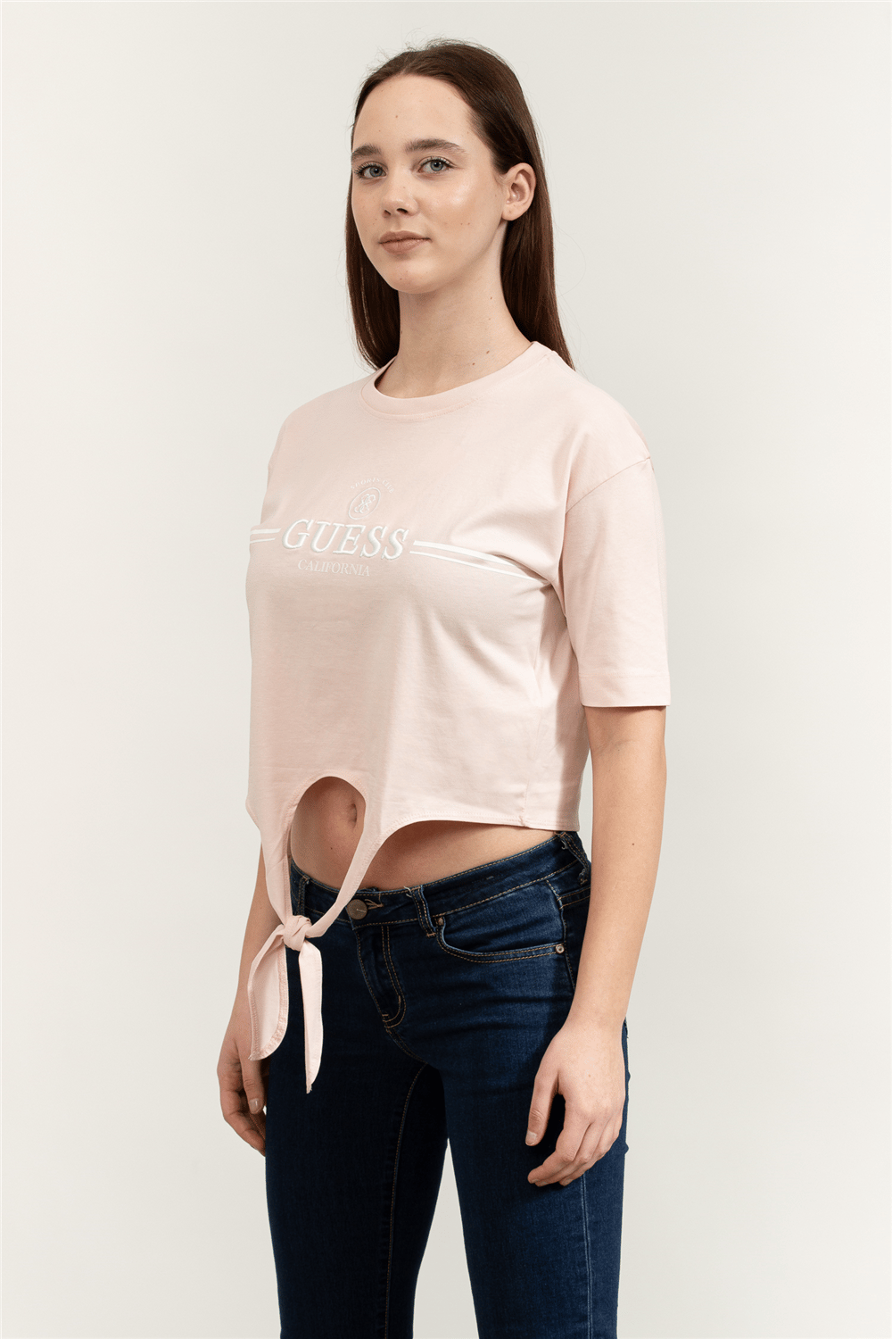 Guess Stream Kadın Aktif Boxy Fit Bisiklet Yaka T-Shirt