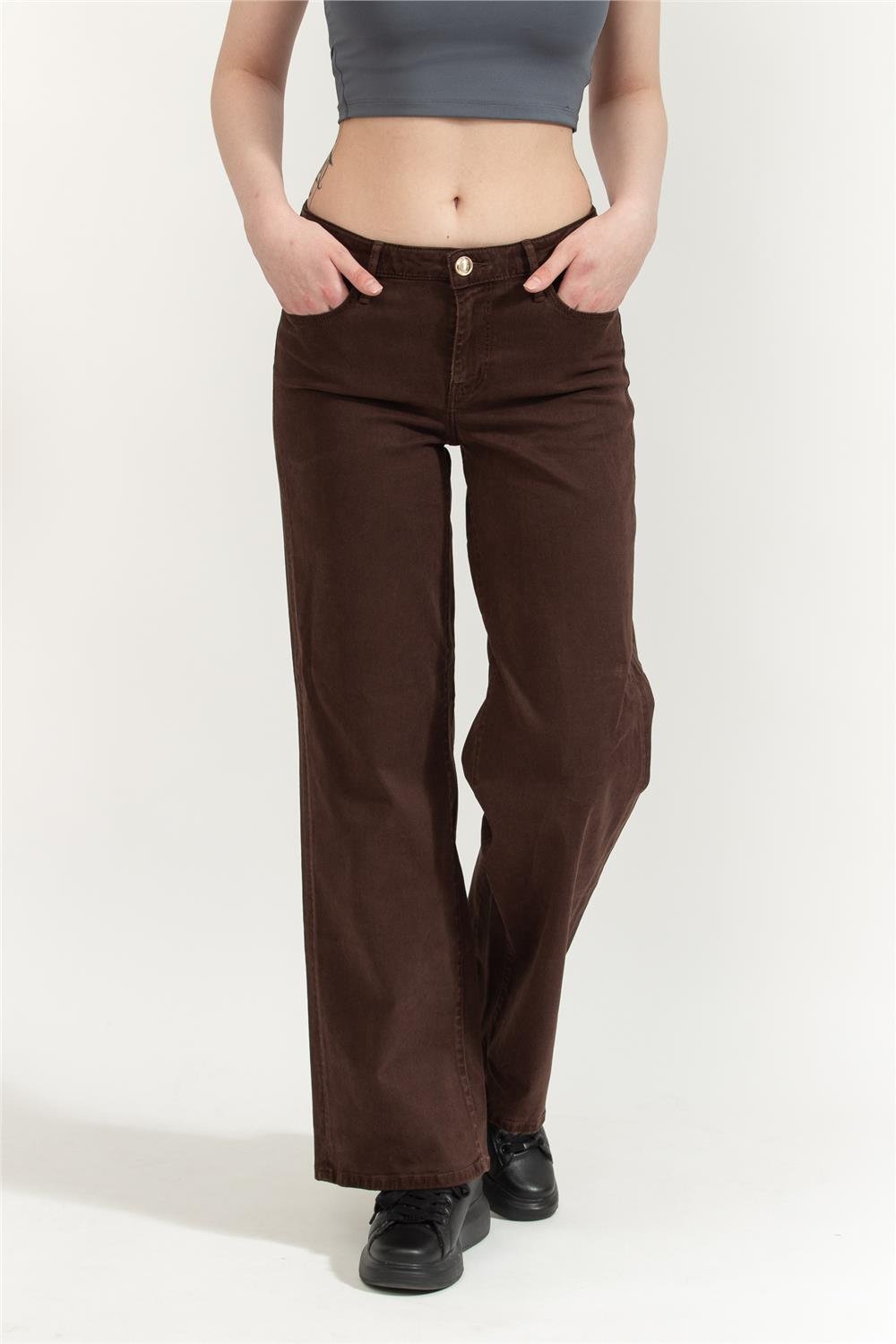 Guess Velvet Kadın Modal Karışımlı Palazzo Fit Pantolon