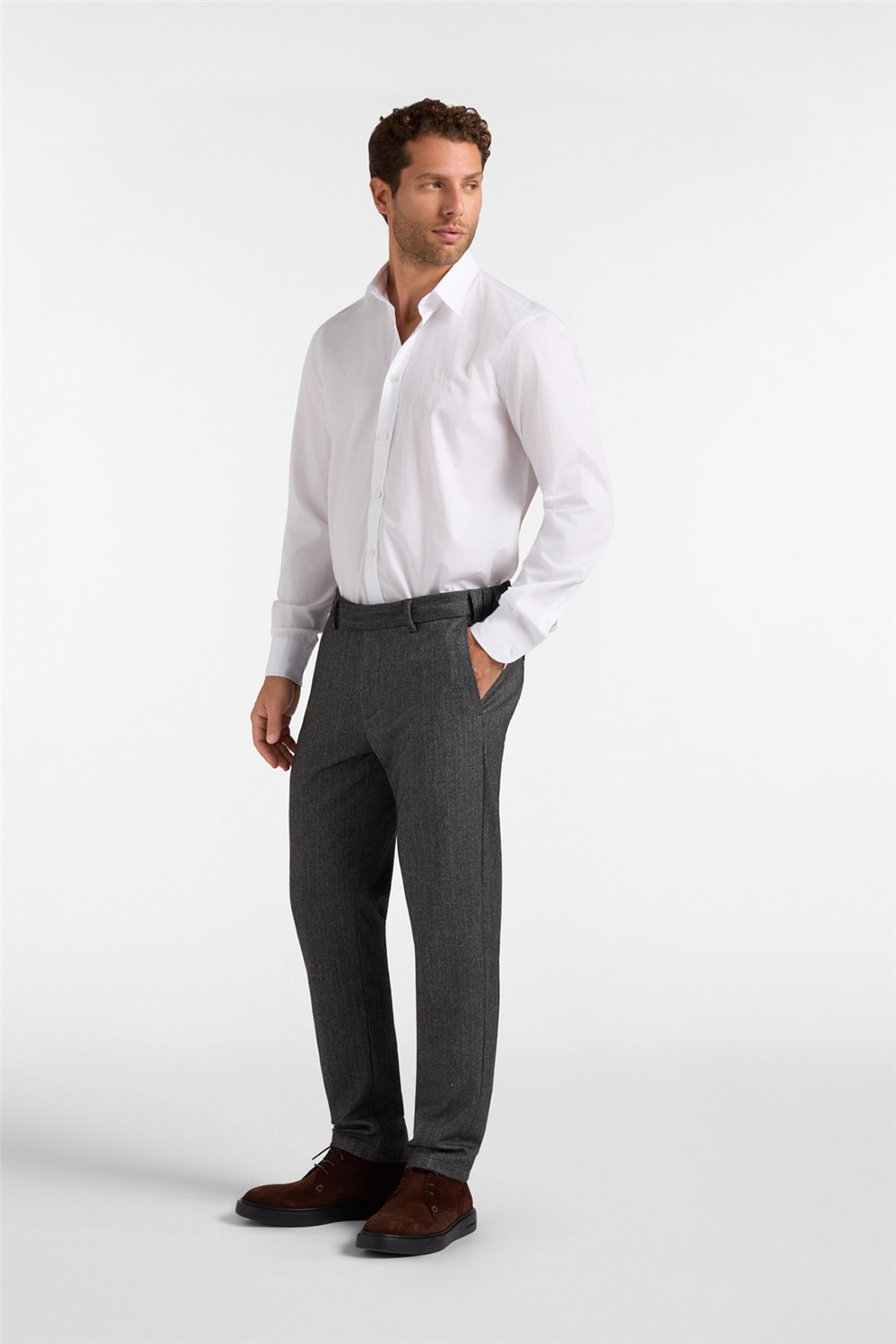 Harmont Blaine Camicia Popeline Tinto Erkek Gömlek Beyaz