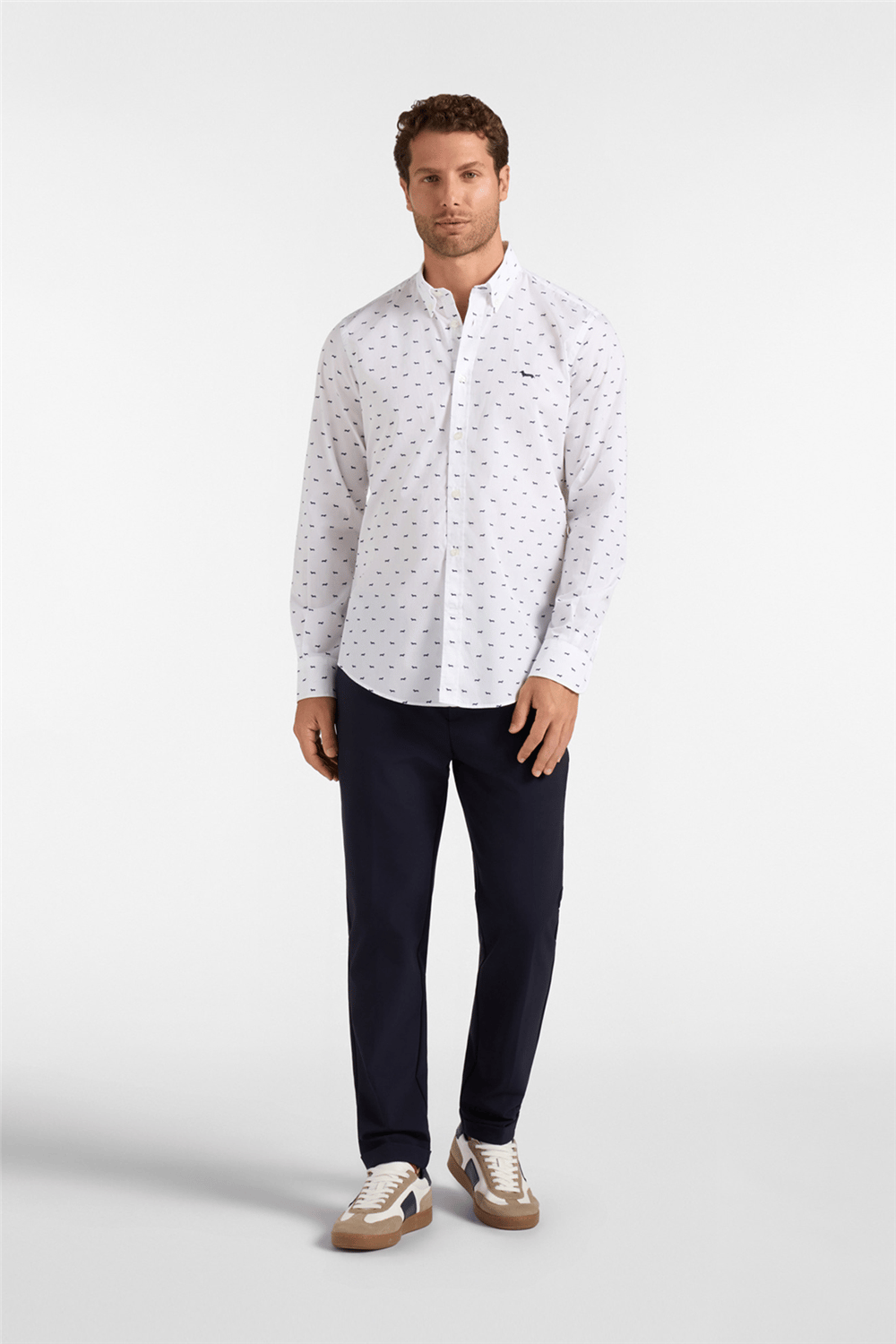 Harmont Blaine Camicia Stampa All Over Erkek Gömlek Lacivert