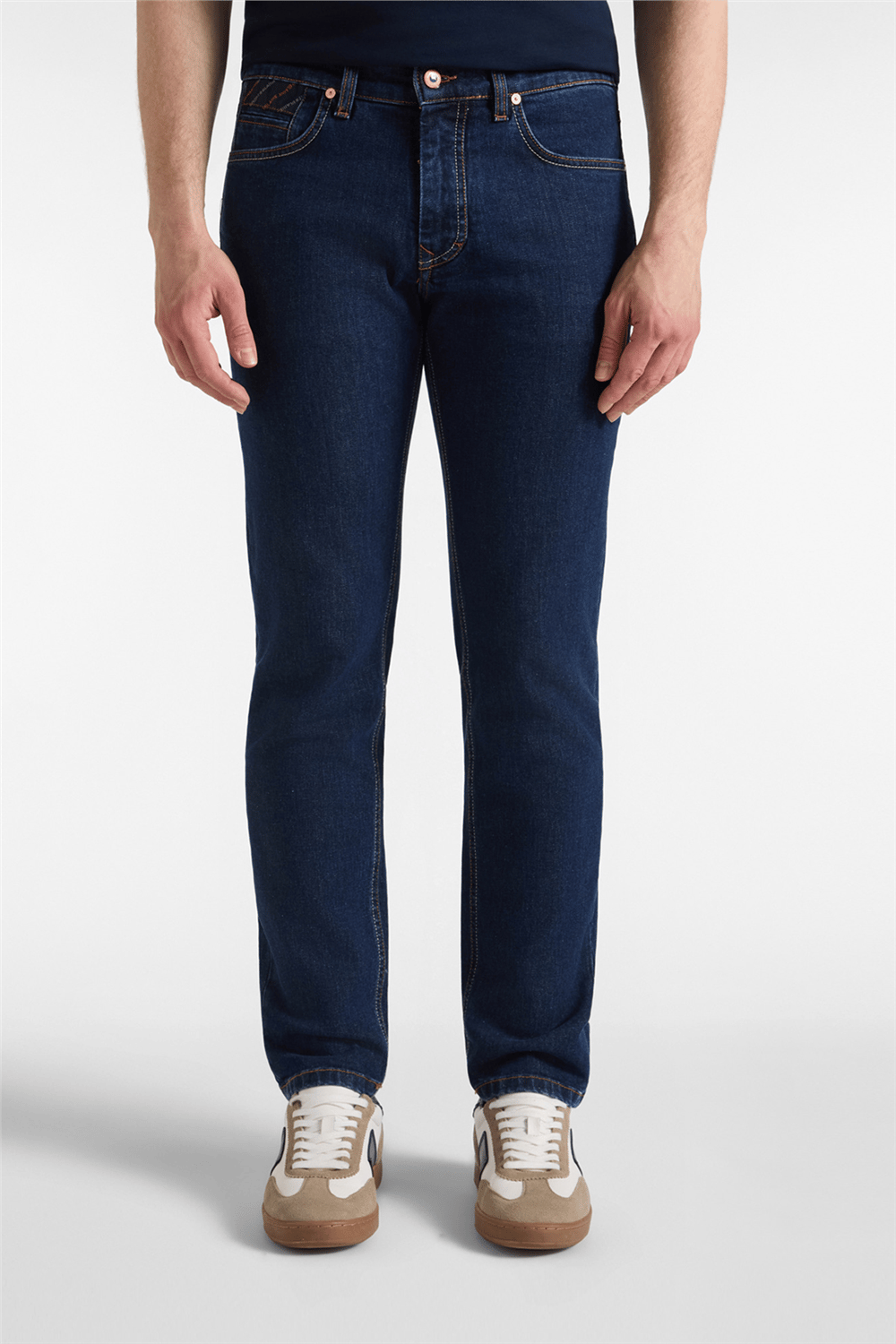 Harmont Blaine Denim  Personalizzato Erkek 5 Cepli Pantolon İndigo Mavi