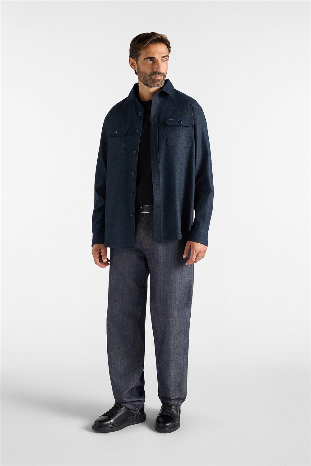 Harmont Blaine Over Shirt Flanella Erkek Gömlek Lacivert