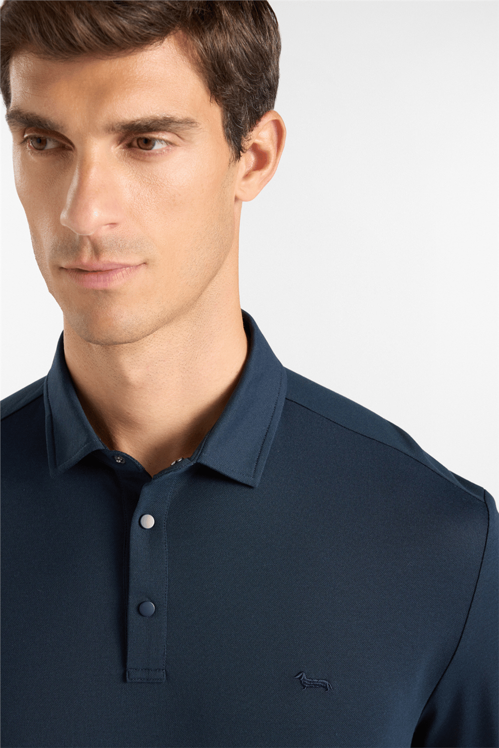 Harmont Blaine Polo In Piquet Tecnico Erkek Polo Yaka T-Shirt Lacivert