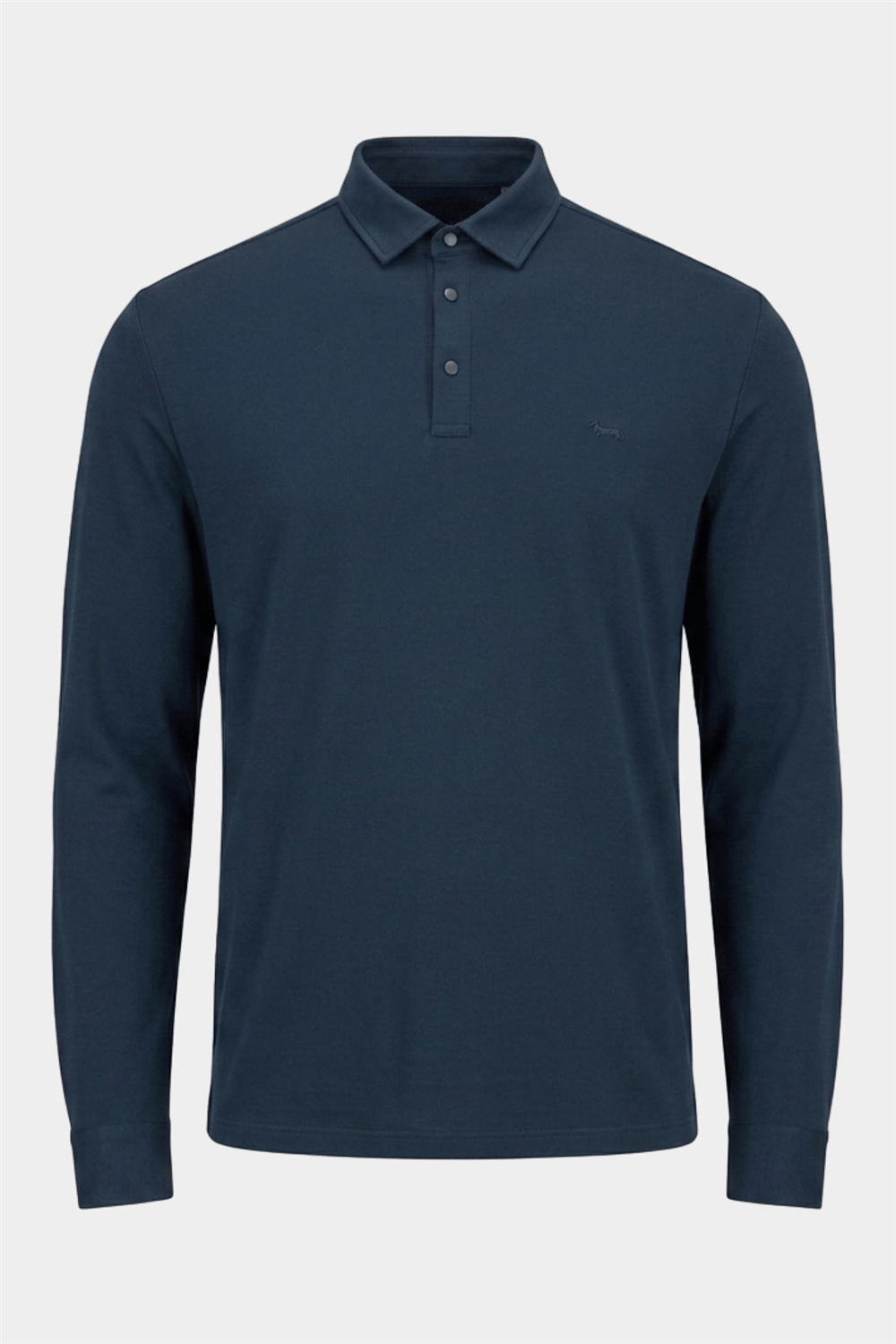 Harmont Blaine Polo In Piquet Tecnico Erkek Polo Yaka T-Shirt Lacivert