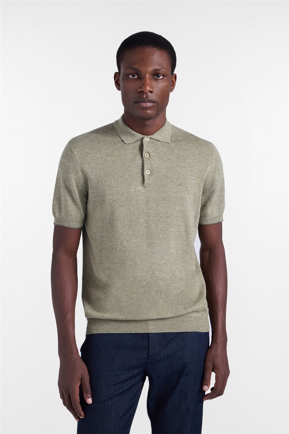 Harmont Blaine Polo Smacchinata Tweed Li Erkek Triko