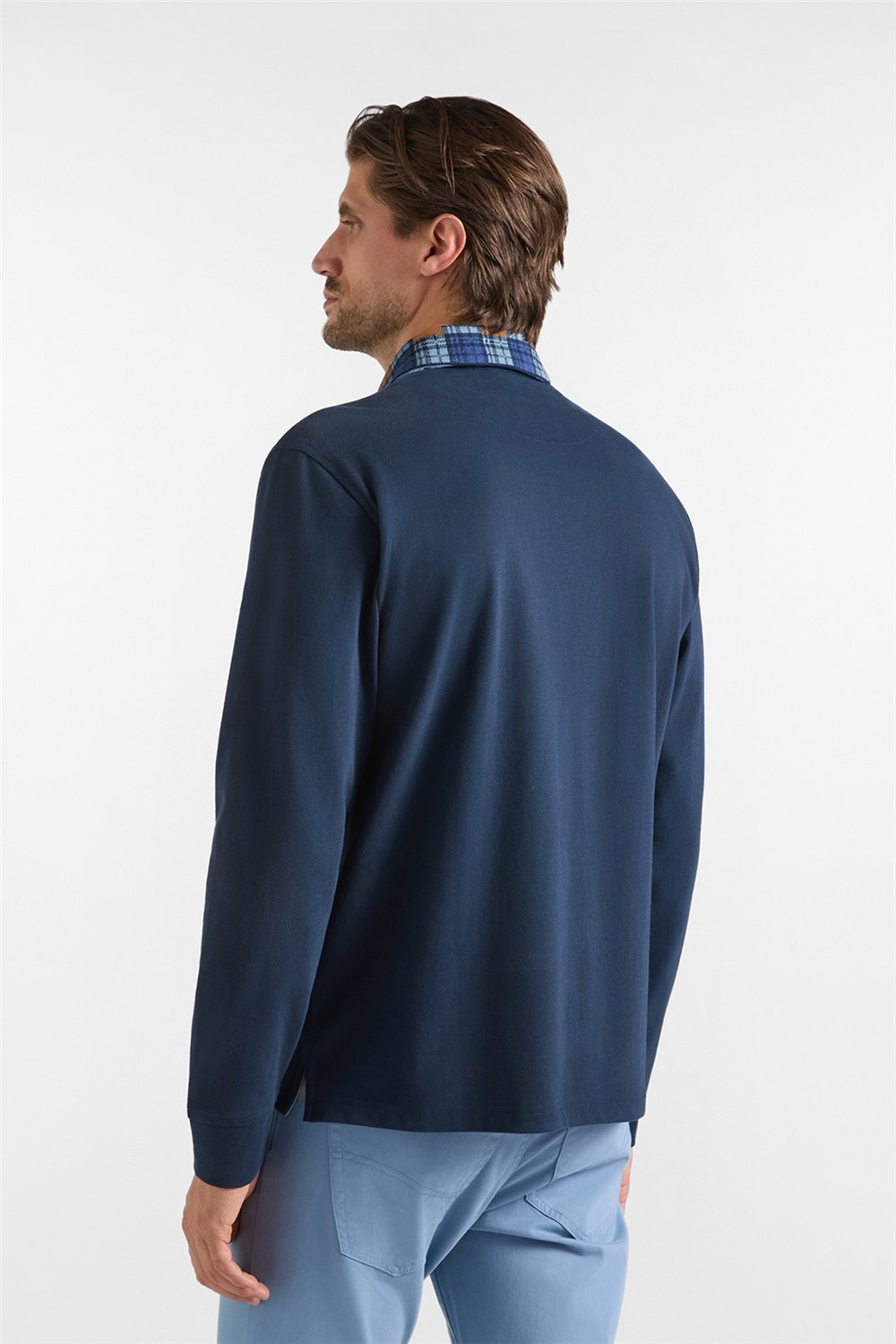 Harmont Blaine Polo Vietri In Jersey B Erkek Polo Yaka T-Shirt Lacivert
