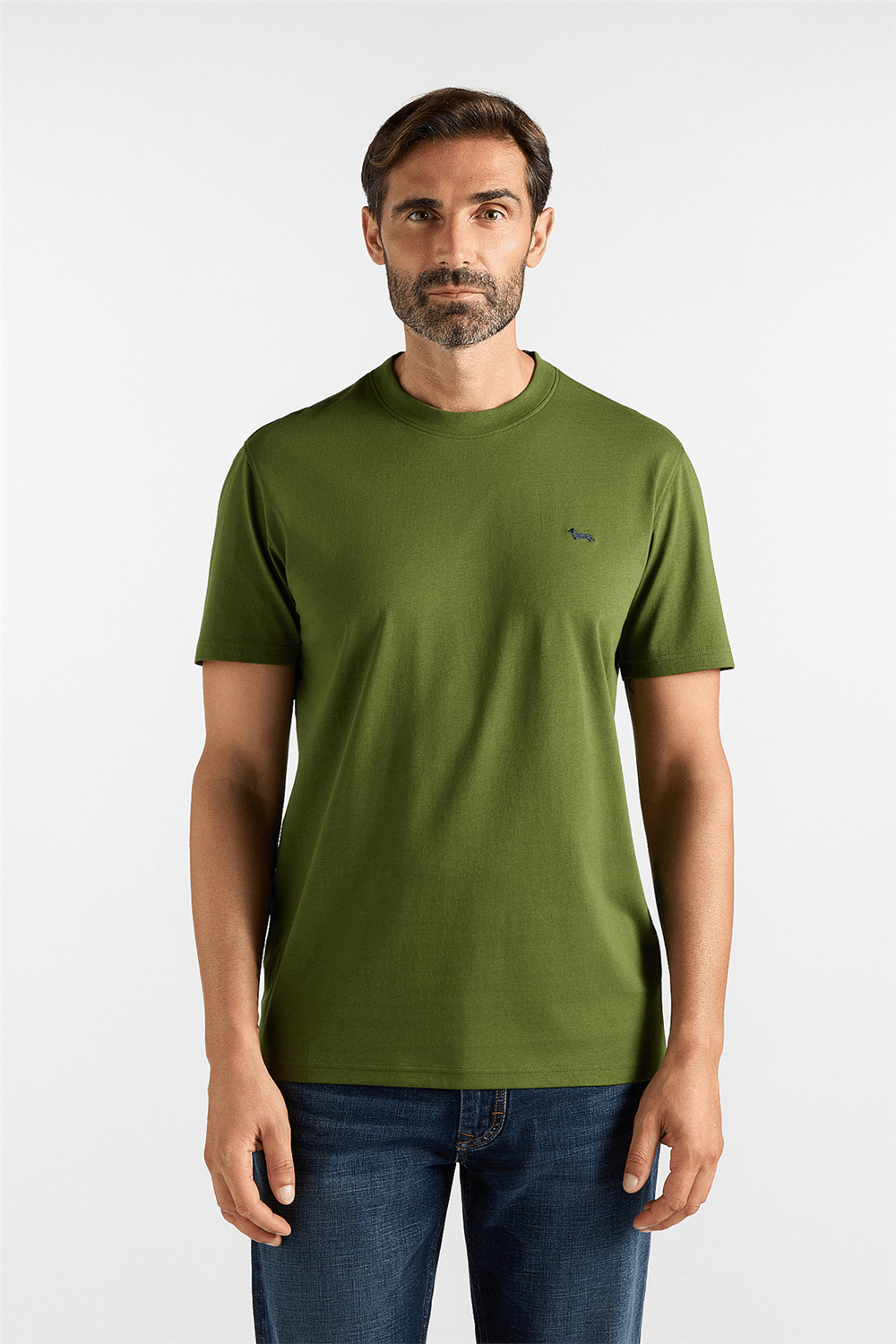Harmont Blaine T Shirt In Jersey Con Basso Erkek Bisiklet Yaka T-Shirt