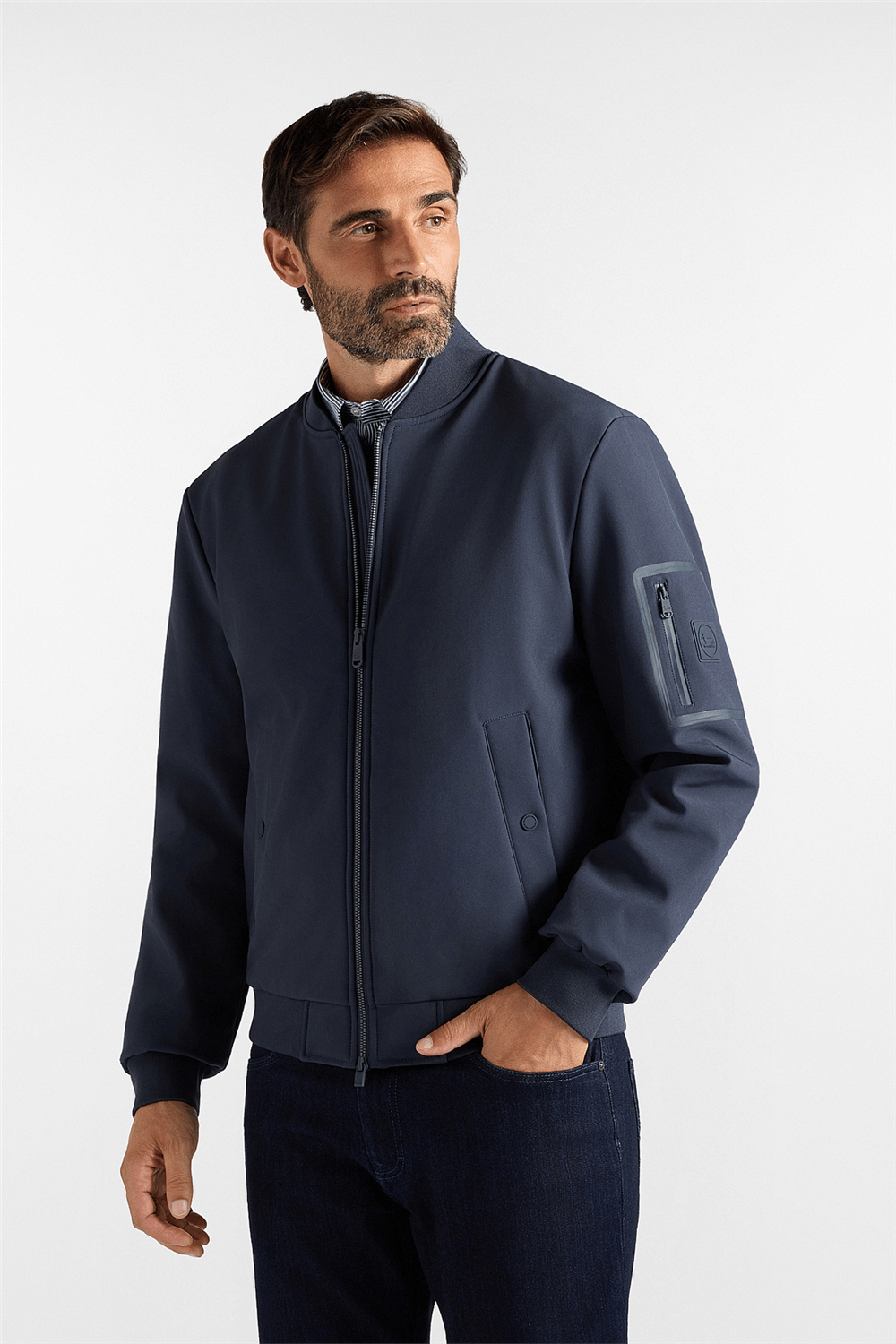 Harmont Blaine Varsity In Softshell Dopp Erkek Mont Lacivert