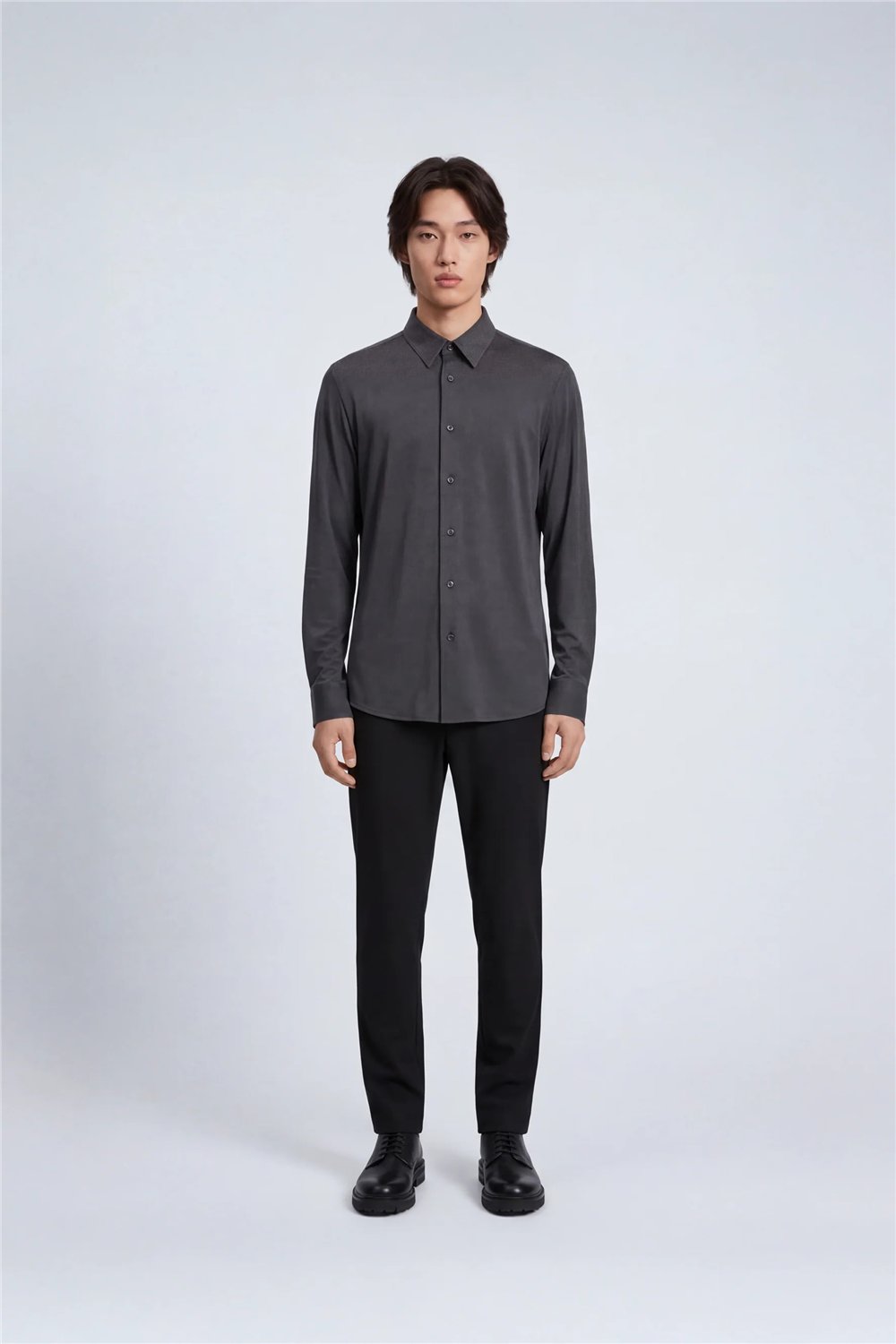 Isaora Extra Light Tech Shirt LS Regular Erkek Gömlek Gri