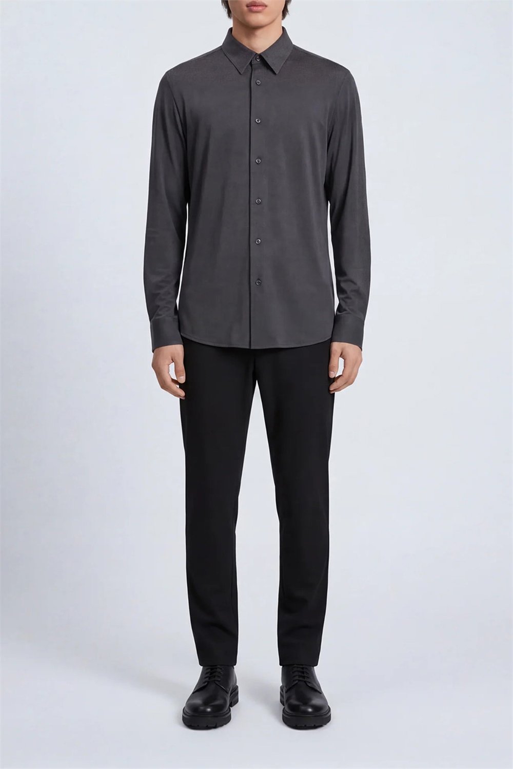 Isaora Extra Light Tech Shirt LS Regular Erkek Gömlek Gri