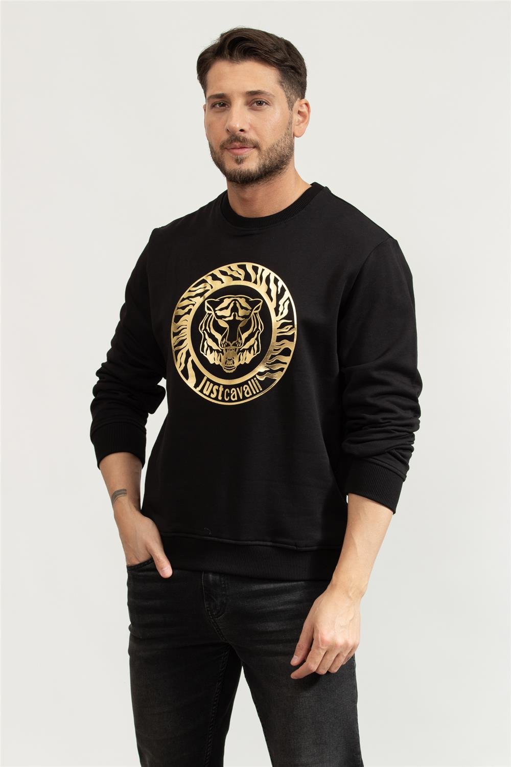 Just Cavalli Erkek Bisiklet Yaka Sweatshirt