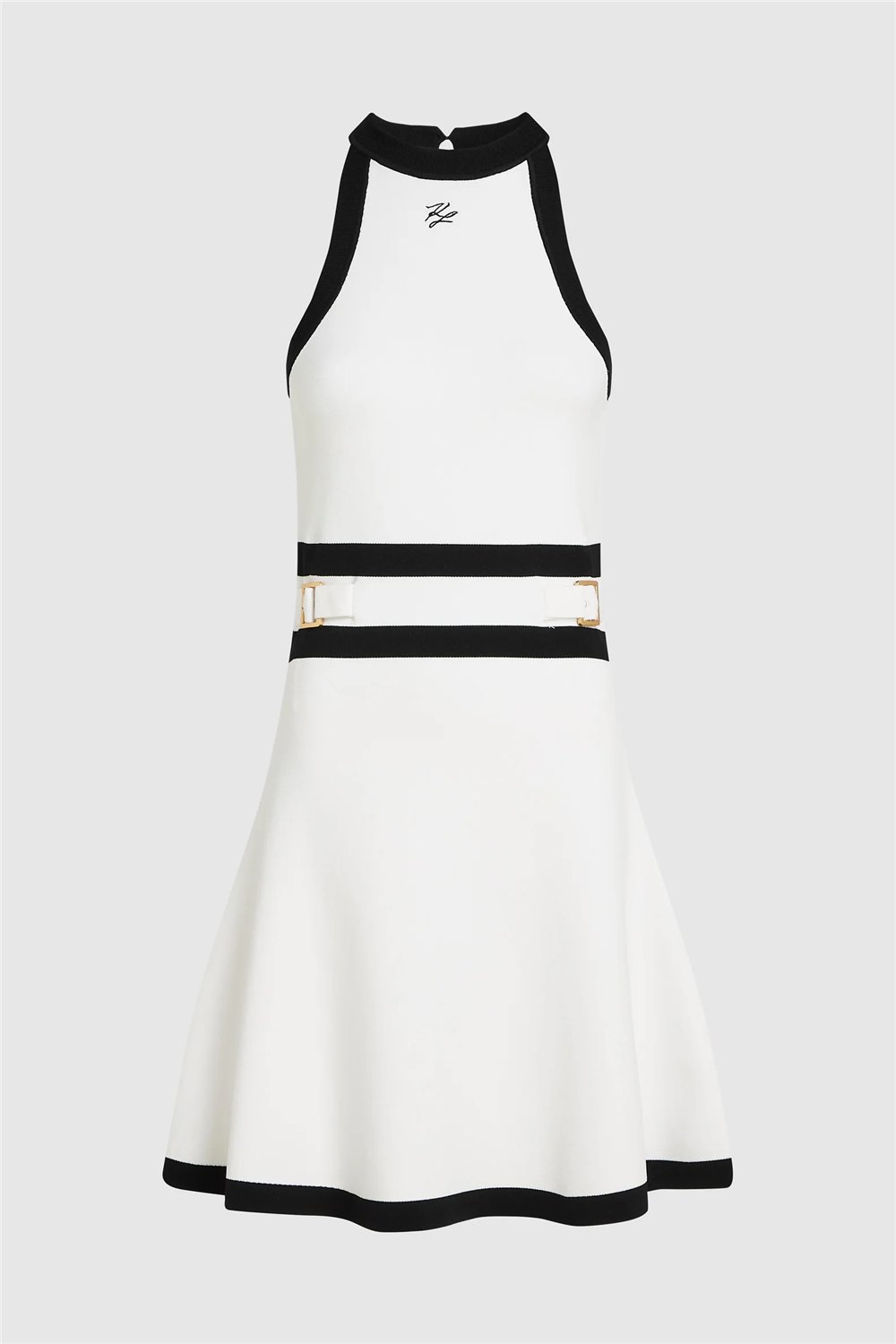 Karl Lagerfeld Belt Detail Knit Kadın Elbise Siyah