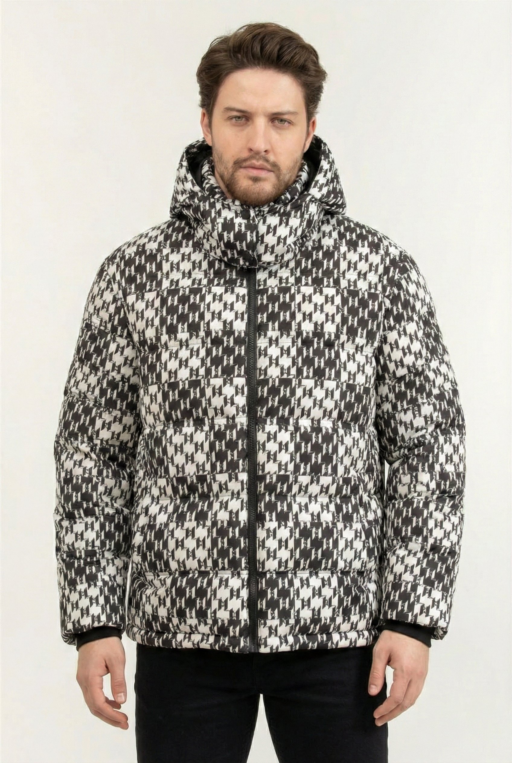 Karl Lagerfeld Check Down Erkek Mont
