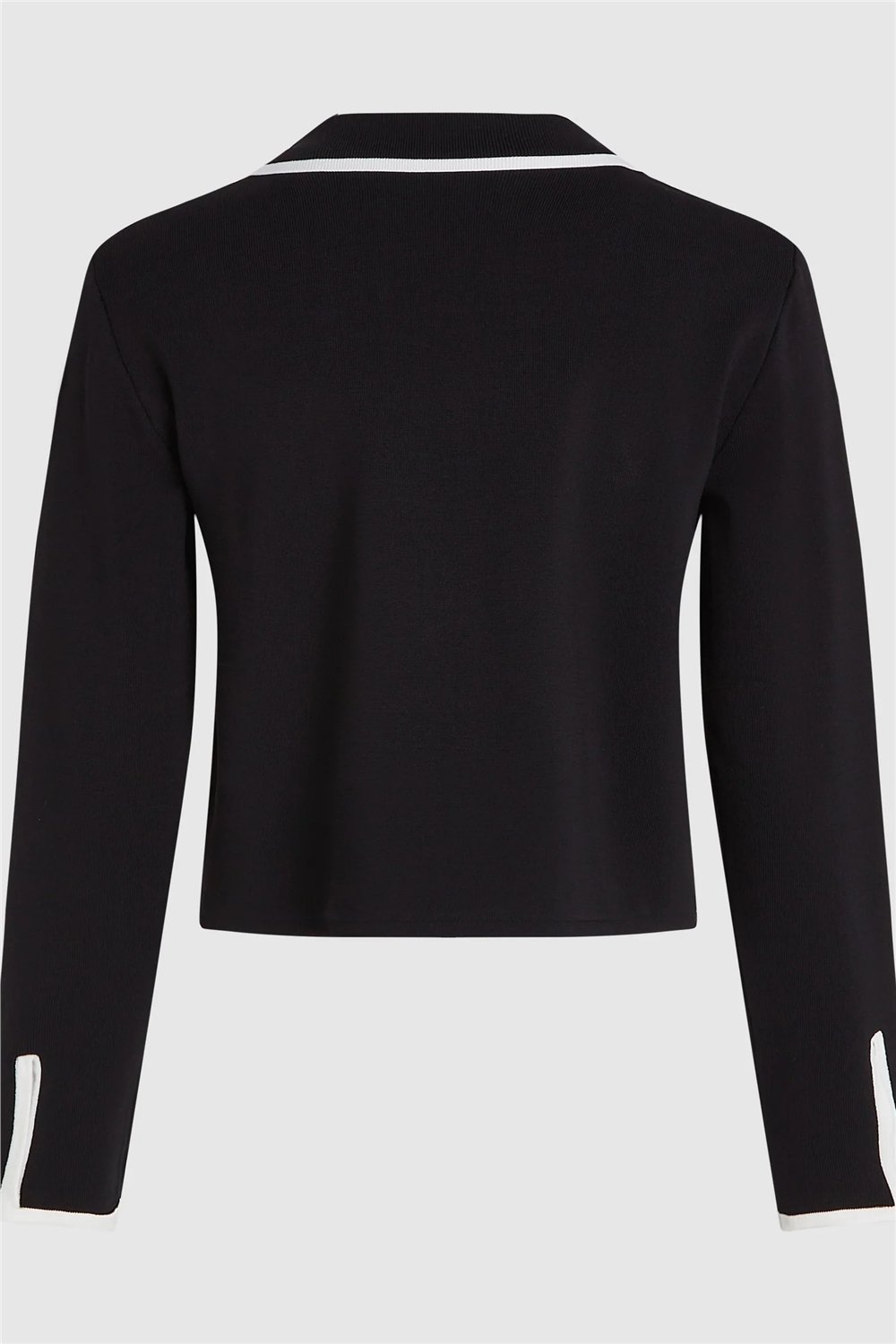 Karl Lagerfeld Contrast Knit Cardigan Kadın Hırka Siyah