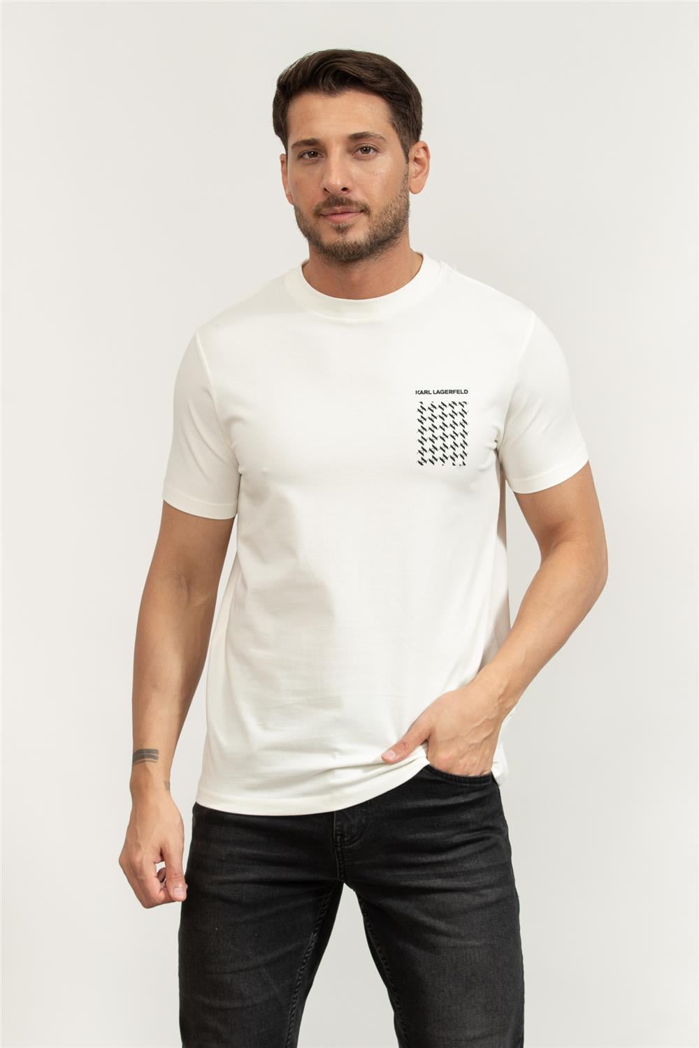 Karl Lagerfeld Crewneck Erkek Bisiklet Yaka T-Shirt
