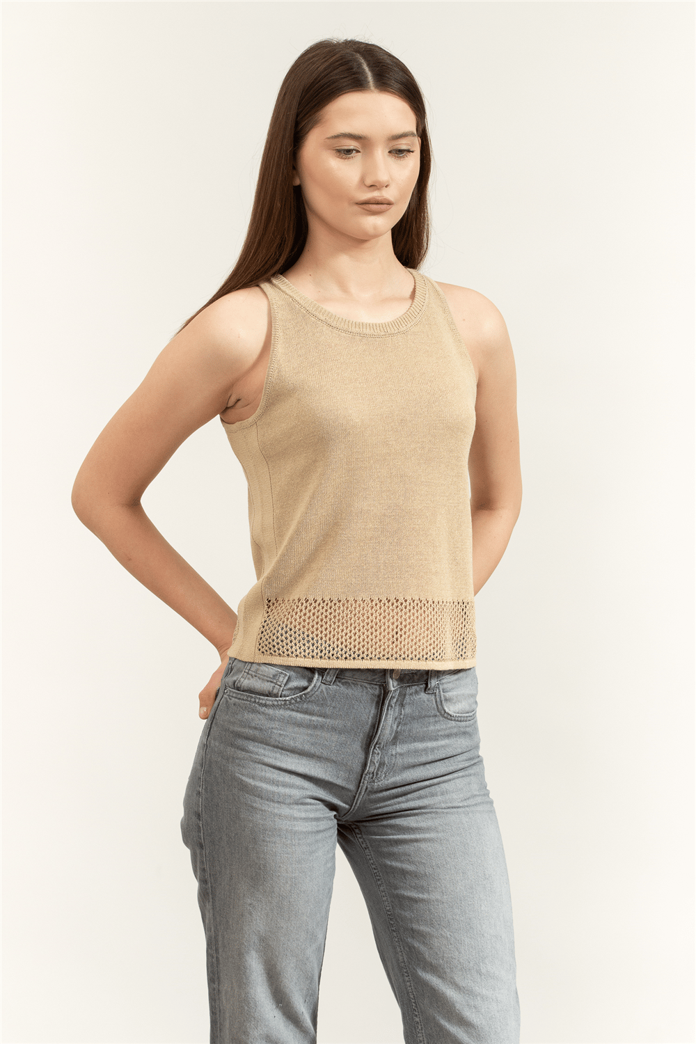 Karl Lagerfeld Crochet Knit Top Kadın Triko Çok Renkli