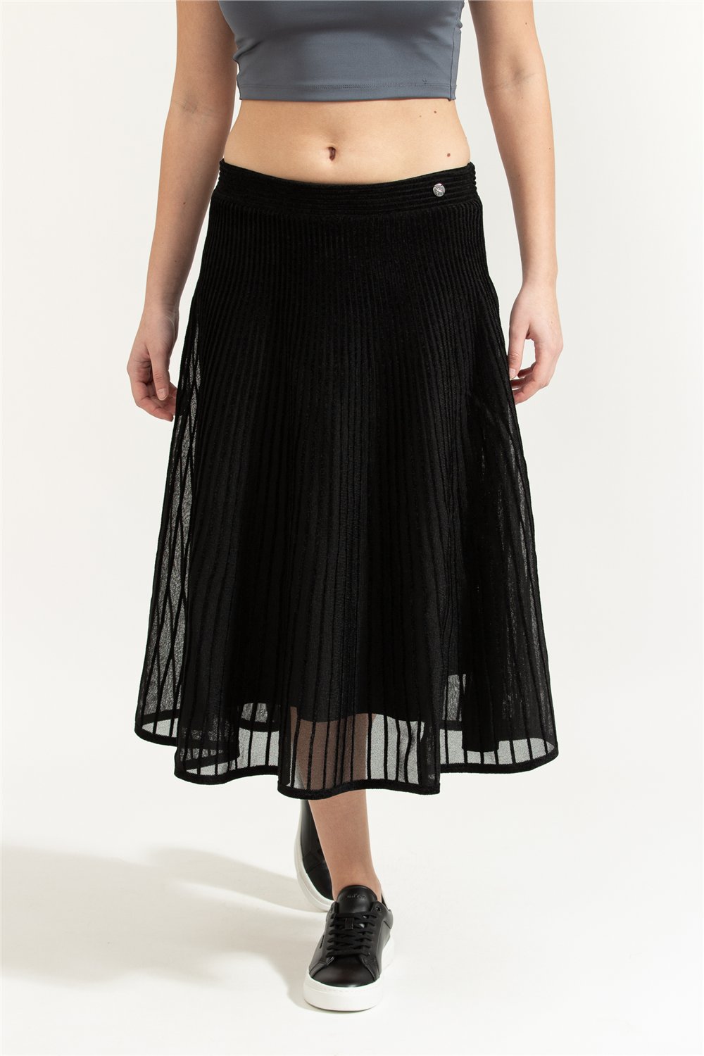 Karl Lagerfeld Elegant Flock Knit Kadın Etek