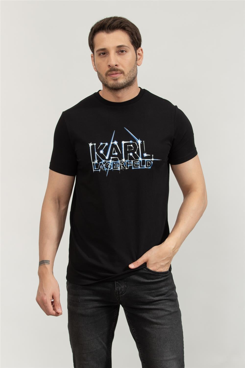 Karl Lagerfeld Erkek Bisiklet Yaka T-Shirt