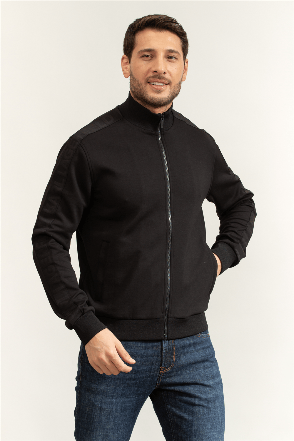 Karl Lagerfeld Erkek Fermuarlı Sweatshirt