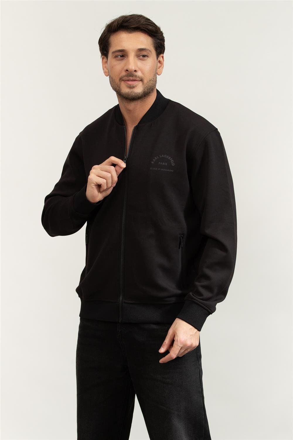 Karl Lagerfeld Erkek Fermuarlı Sweatshirt