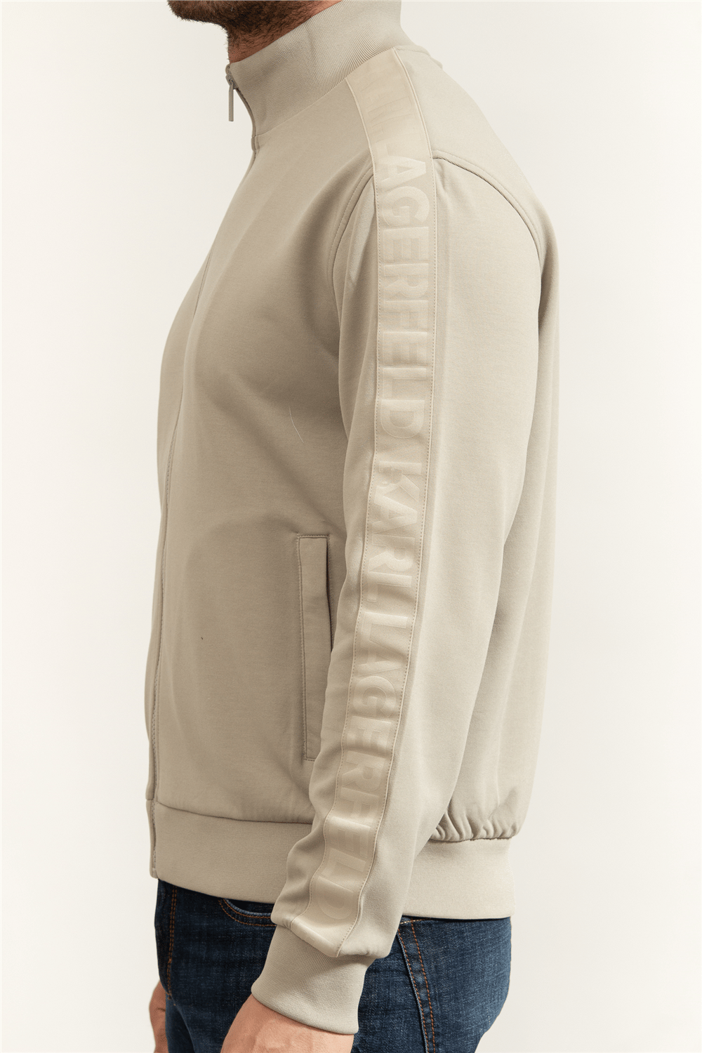 Karl Lagerfeld Erkek Fermuarlı Sweatshirt Kum beji