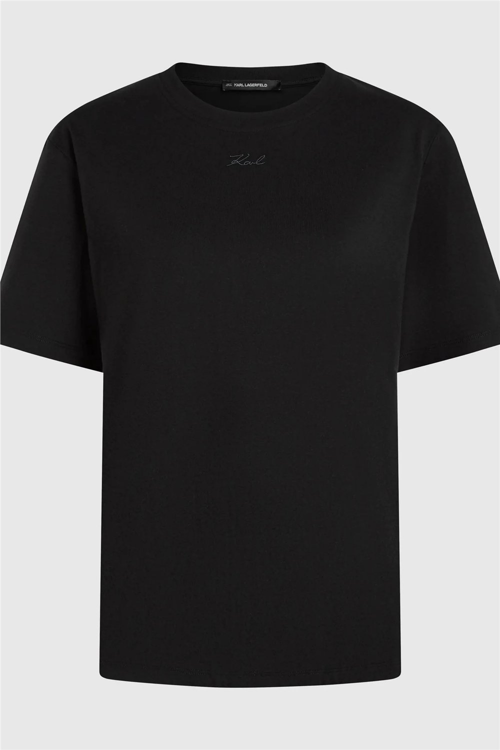 Karl Lagerfeld Essential Relaxed T-Shirt Kadın Bisiklet Yaka T-Shirt Siyah