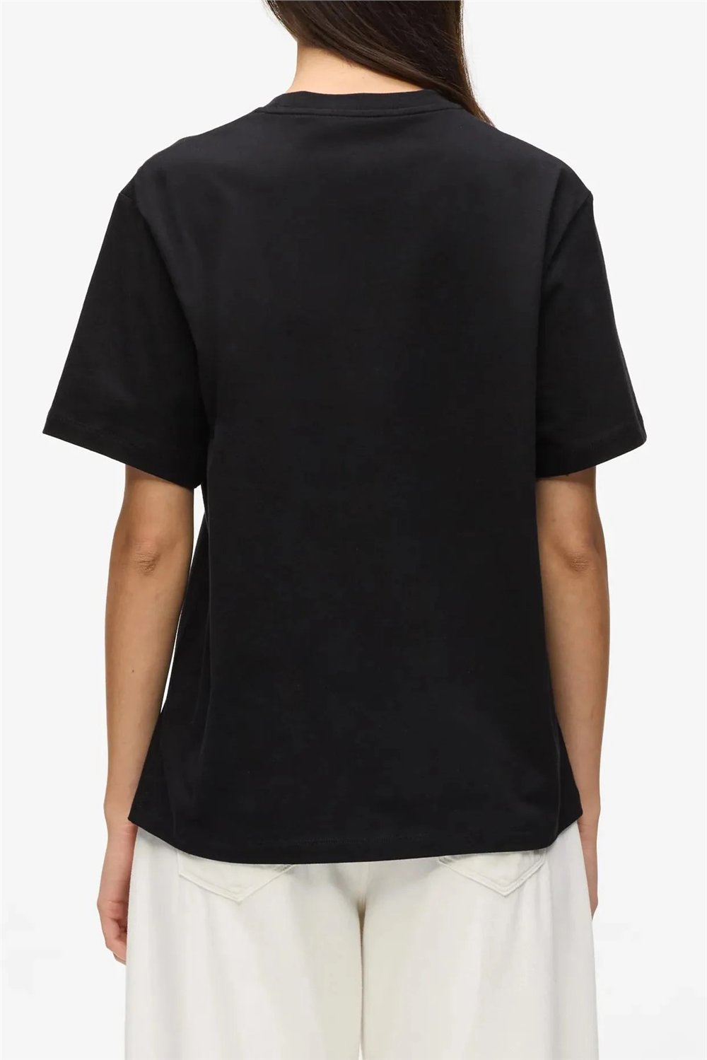 Karl Lagerfeld Essential Relaxed T-Shirt Kadın Bisiklet Yaka T-Shirt Siyah