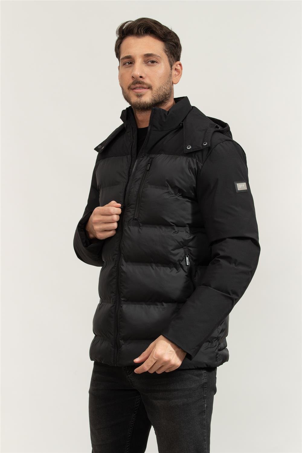 Karl Lagerfeld Hooded Jacket Erkek Şişme Mont