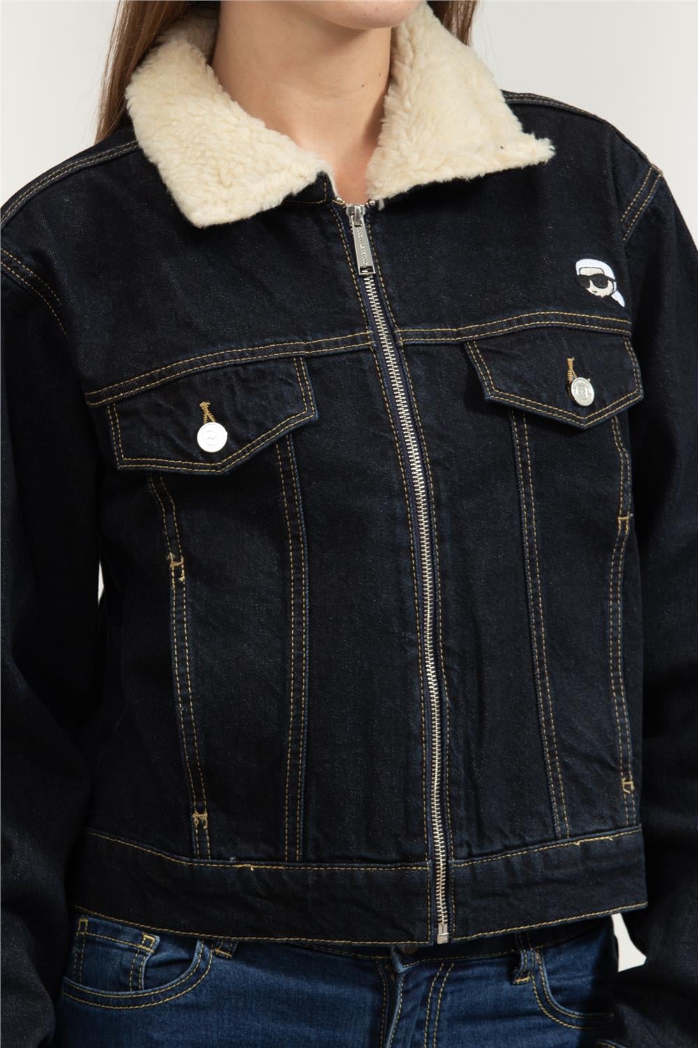 Karl Lagerfeld Ikon Patch Kadın Jean Pantolon