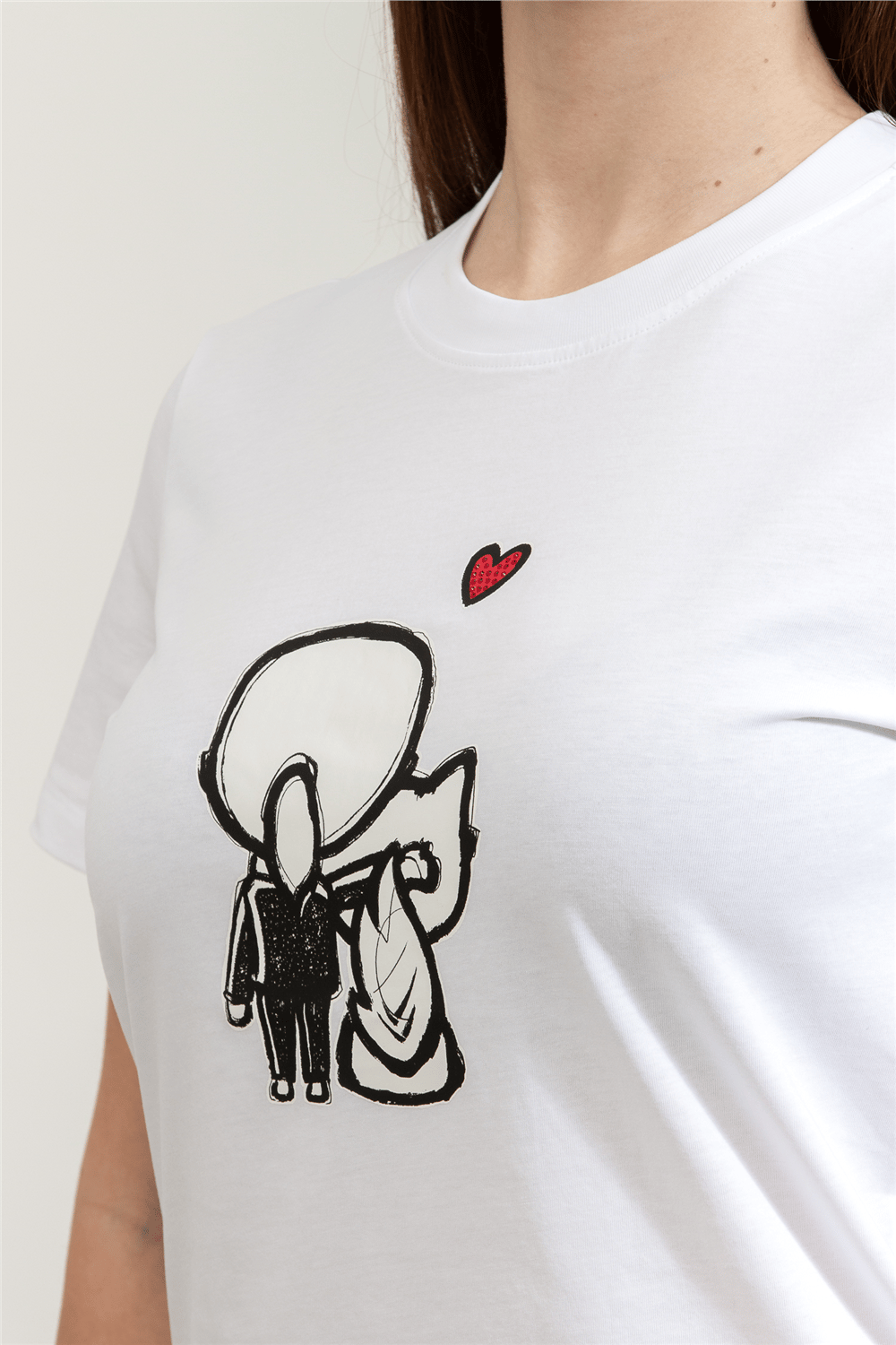 Karl Lagerfeld Ikon Valentine Kadın Bisiklet Yaka T-Shirt