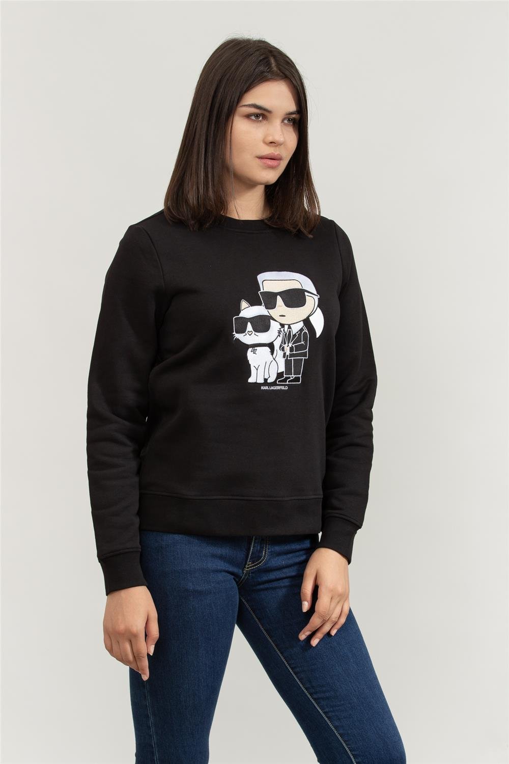 Karl Lagerfeld Ikonik Kadın Bisiklet Yaka Sweatshirt