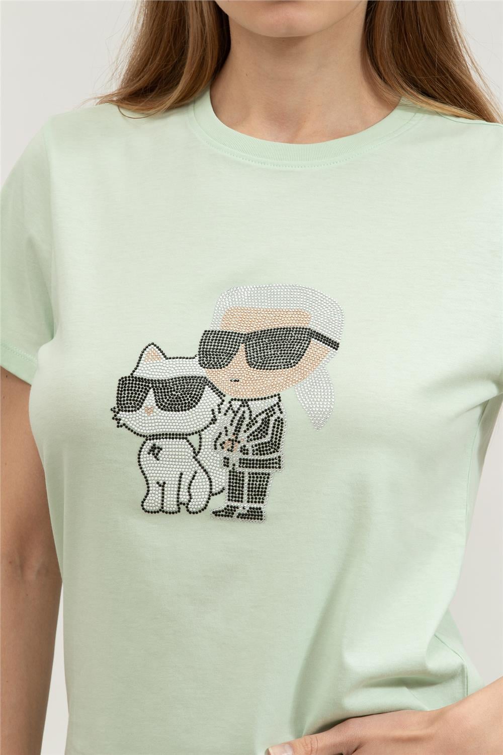 Karl Lagerfeld Kadın Bisiklet Yaka T-Shirt