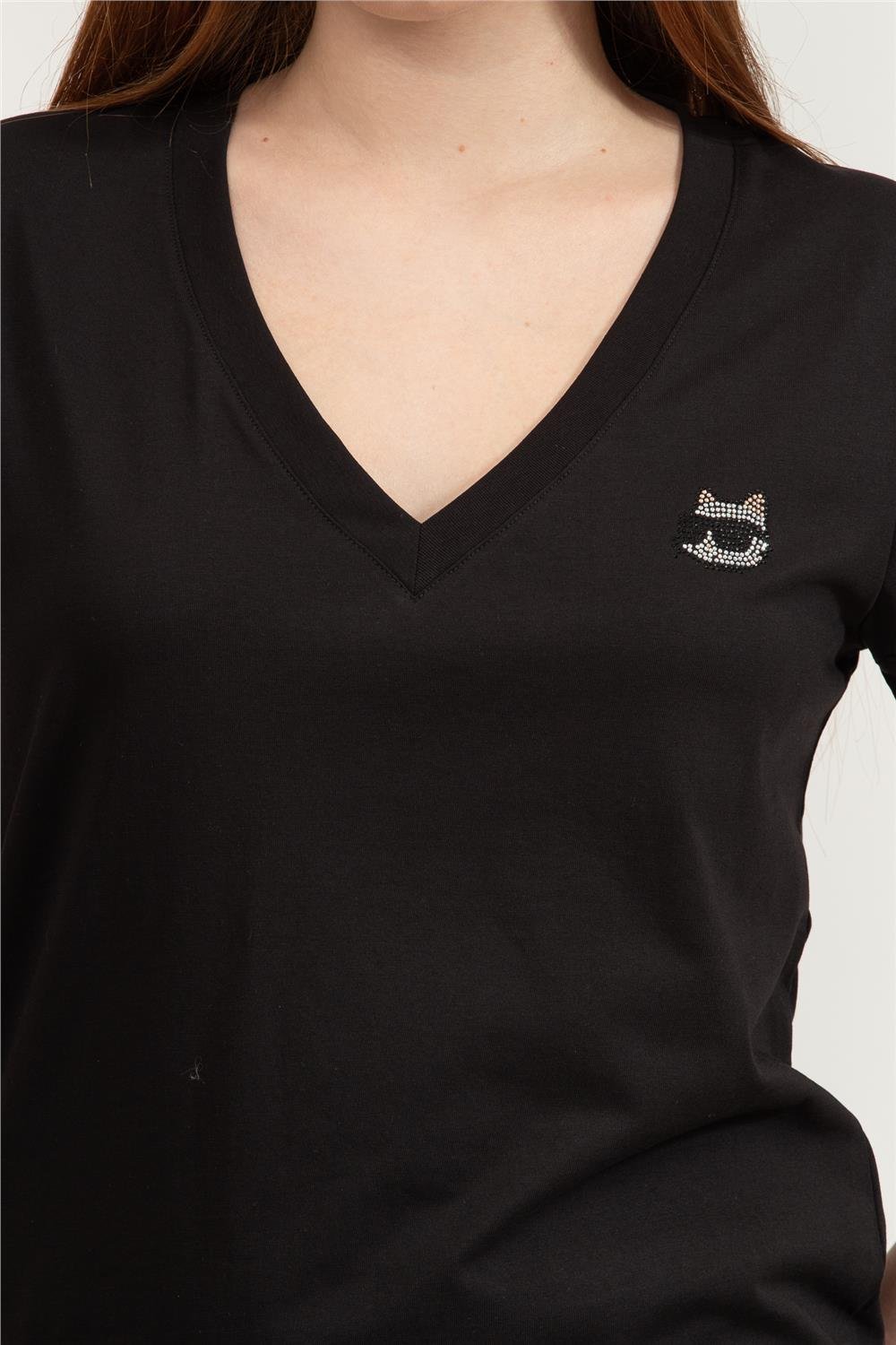 Karl Lagerfeld Kadın Bisiklet Yaka T-Shirt