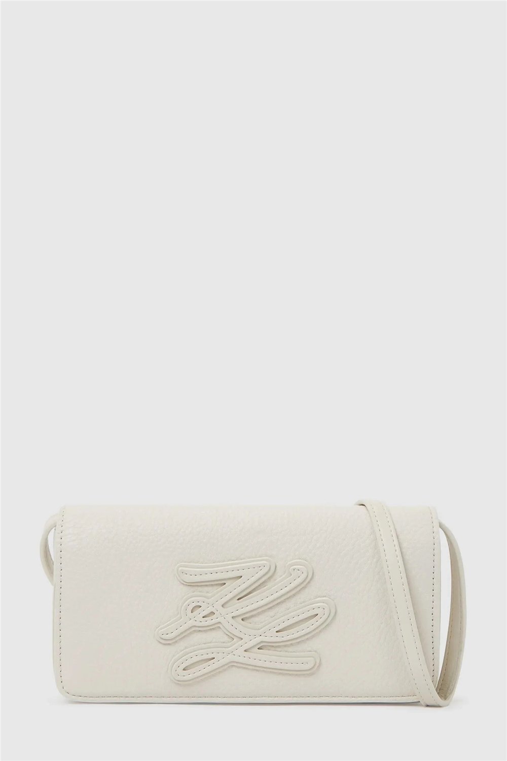 Karl Lagerfeld K/Autograph Patch Mini Flap Cb Kadın Mini Omuz Çantası Beyaz