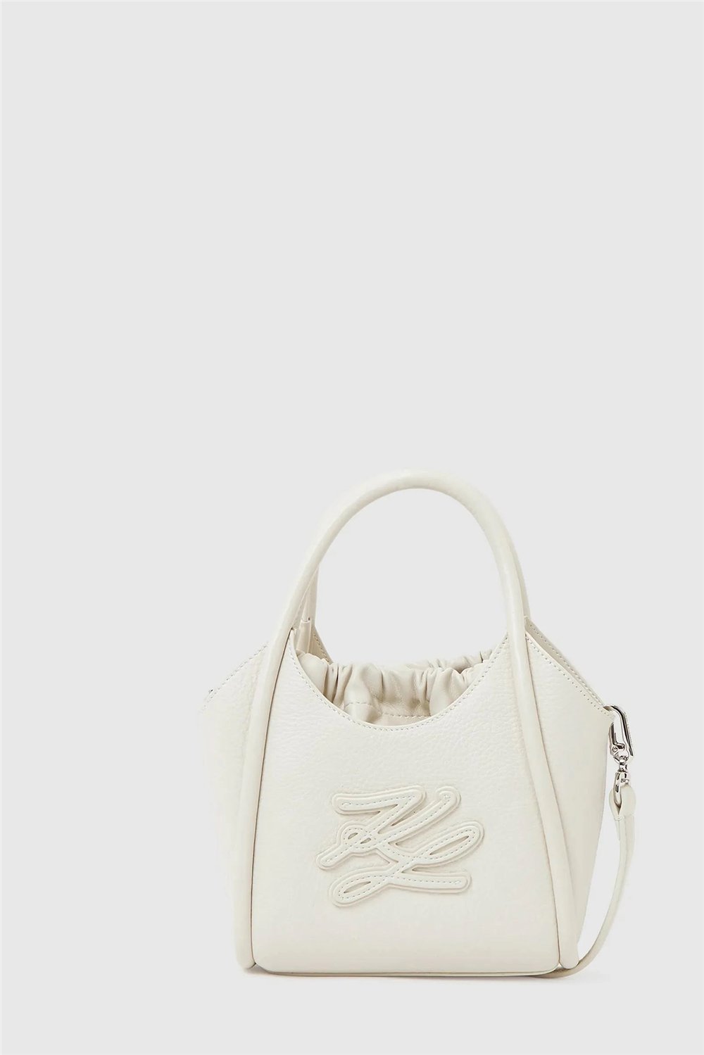 Karl Lagerfeld K/Autograph Patch Mini Tote Kadın Mini Omuz Çantası Beyaz