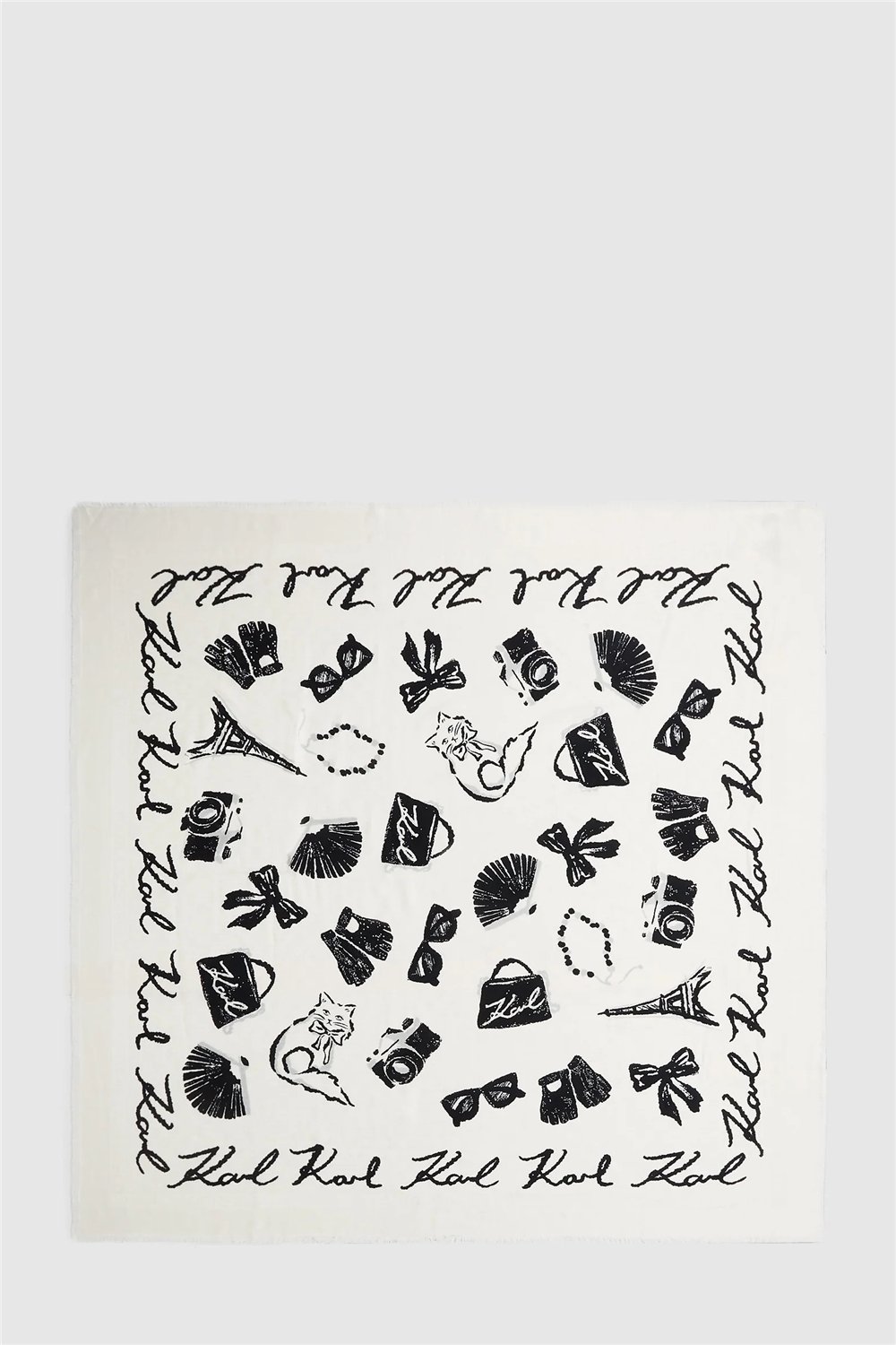 Karl Lagerfeld K/Monogram Jkrd Kadın Atkı Siyah