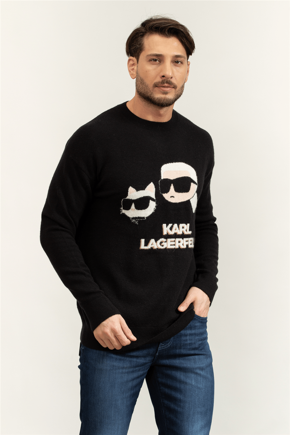 Karl Lagerfeld Knit Crewneck Erkek Triko