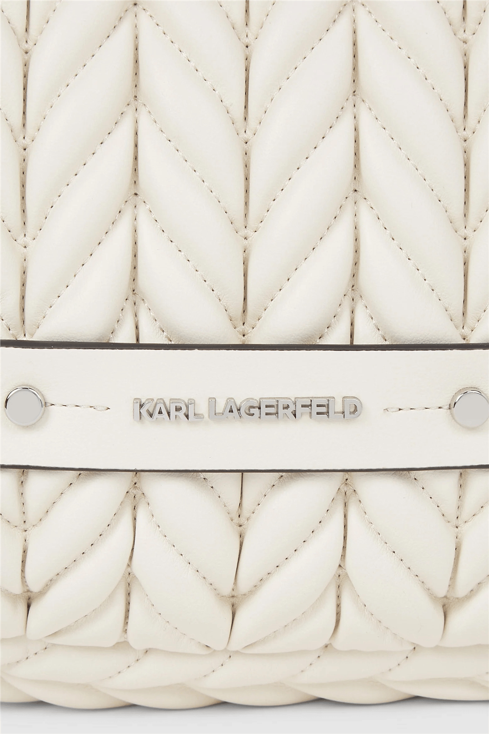 Karl Lagerfeld K/Weave SM Hobo Kadın Mini Omuz Çantası Beyaz
