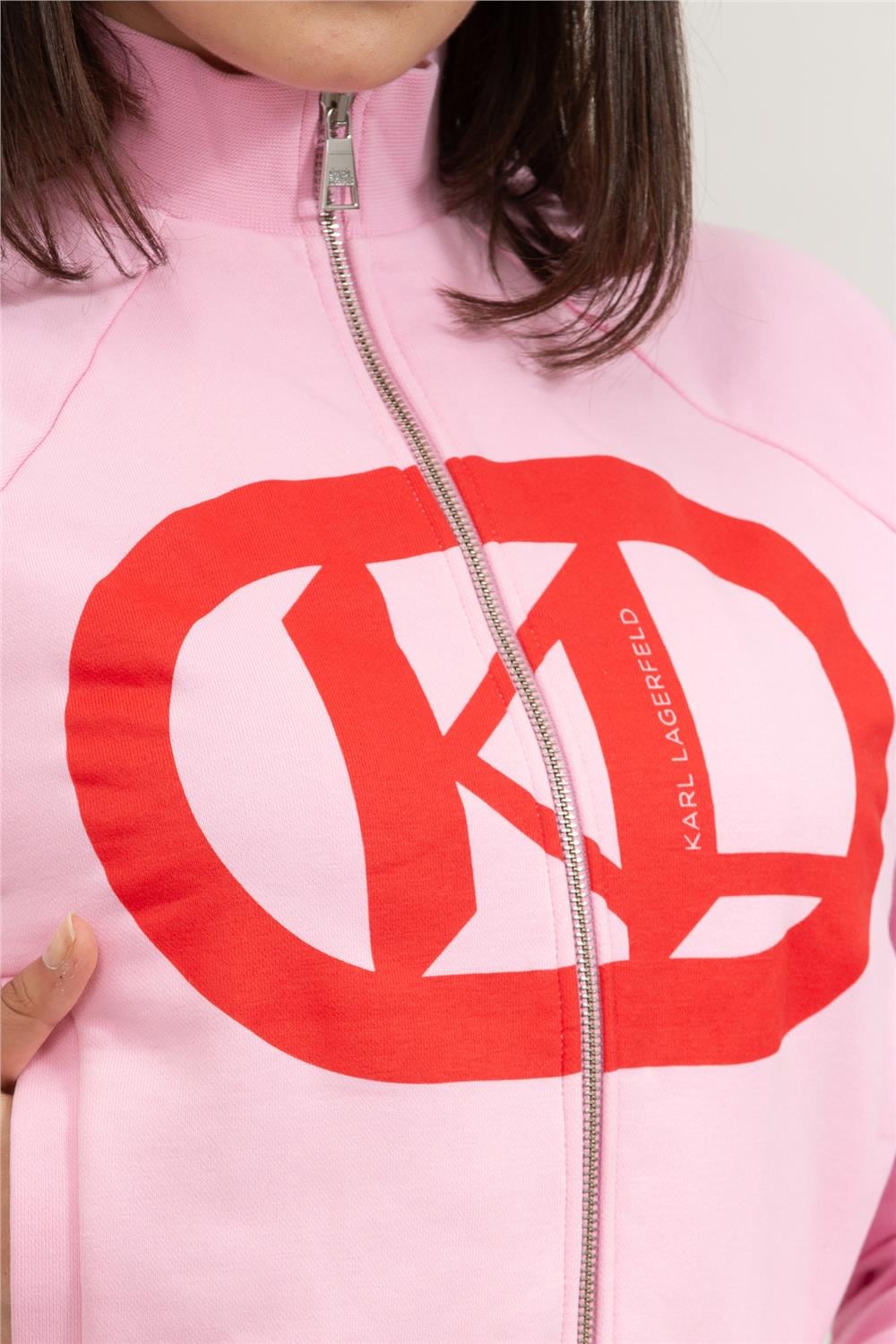 Karl Lagerfeld Logo Kadın Fermuarlı Sweatshirt