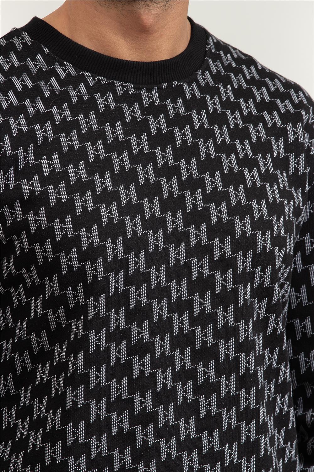 Karl Lagerfeld Monogram Erkek Bisiklet Yaka Sweatshirt