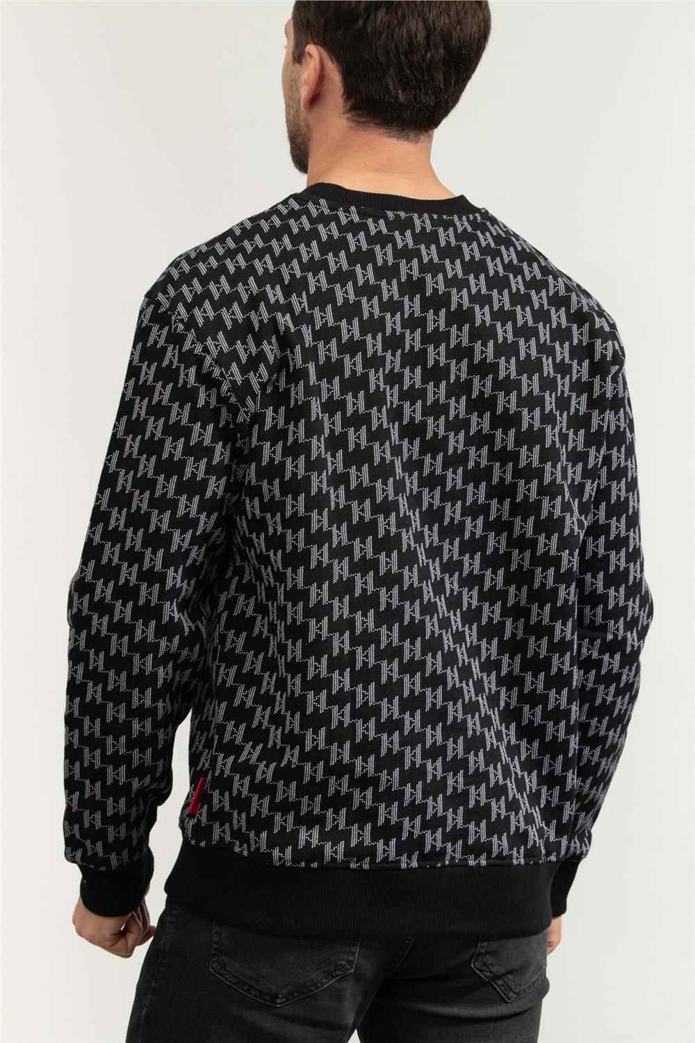 Karl Lagerfeld Monogram Erkek Bisiklet Yaka Sweatshirt