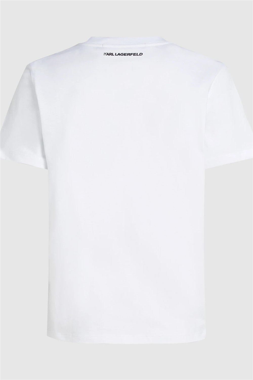 Karl Lagerfeld Portrait Kadın Bisiklet Yaka T-Shirt Beyaz