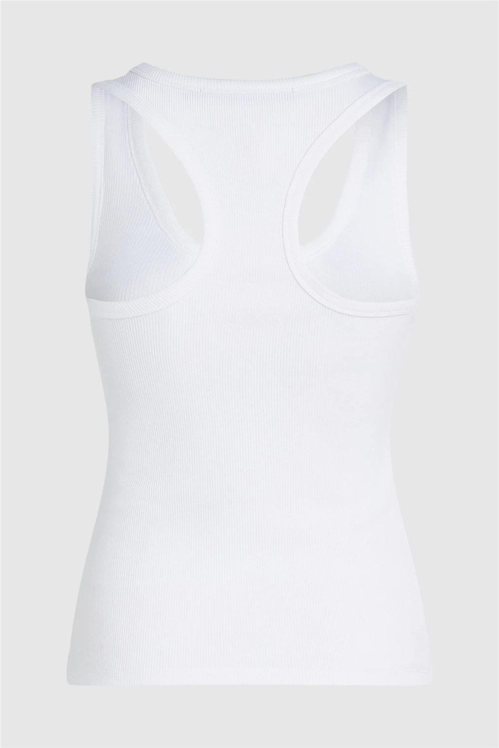 Karl Lagerfeld Ribbed Tank Top Kadın Kolsuz T-Shirt Beyaz
