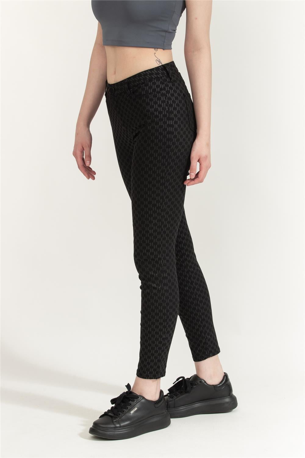 Karl Lagerfeld Shiny Monogram Kadın Jean Pantolon