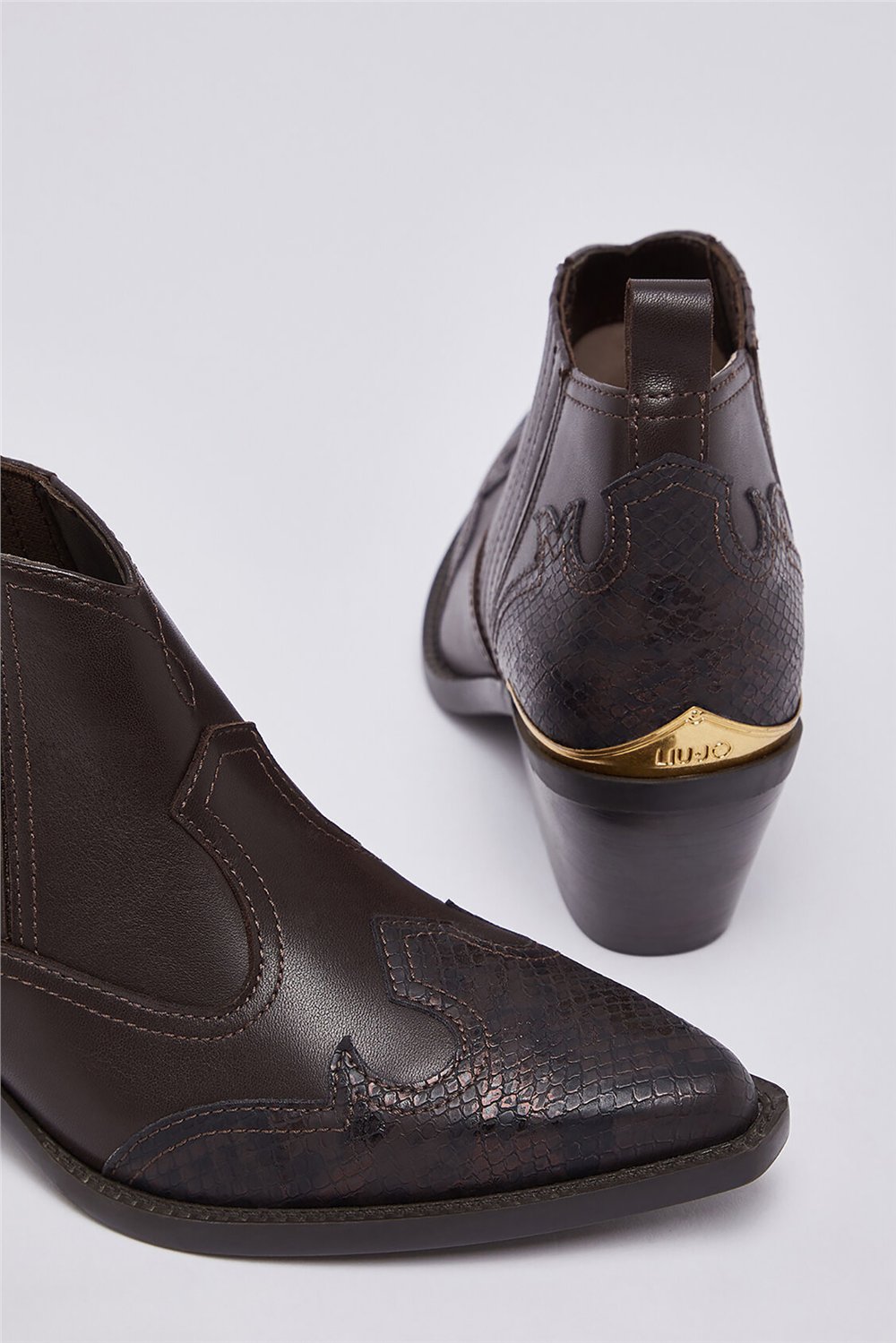 Liu Jo Austin 04 - Ankle Boot Calf Leather/Printed Moka Kadın Bot