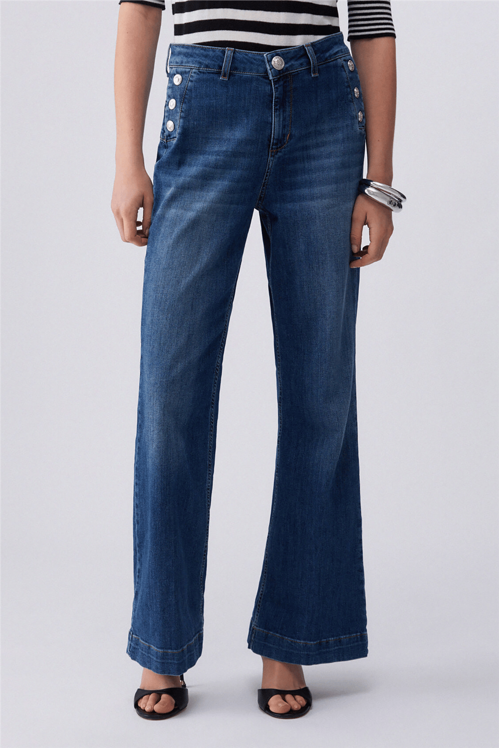 Liu Jo B.Up Flare Button H.W. Kadın Jean Pantolon Mavi
